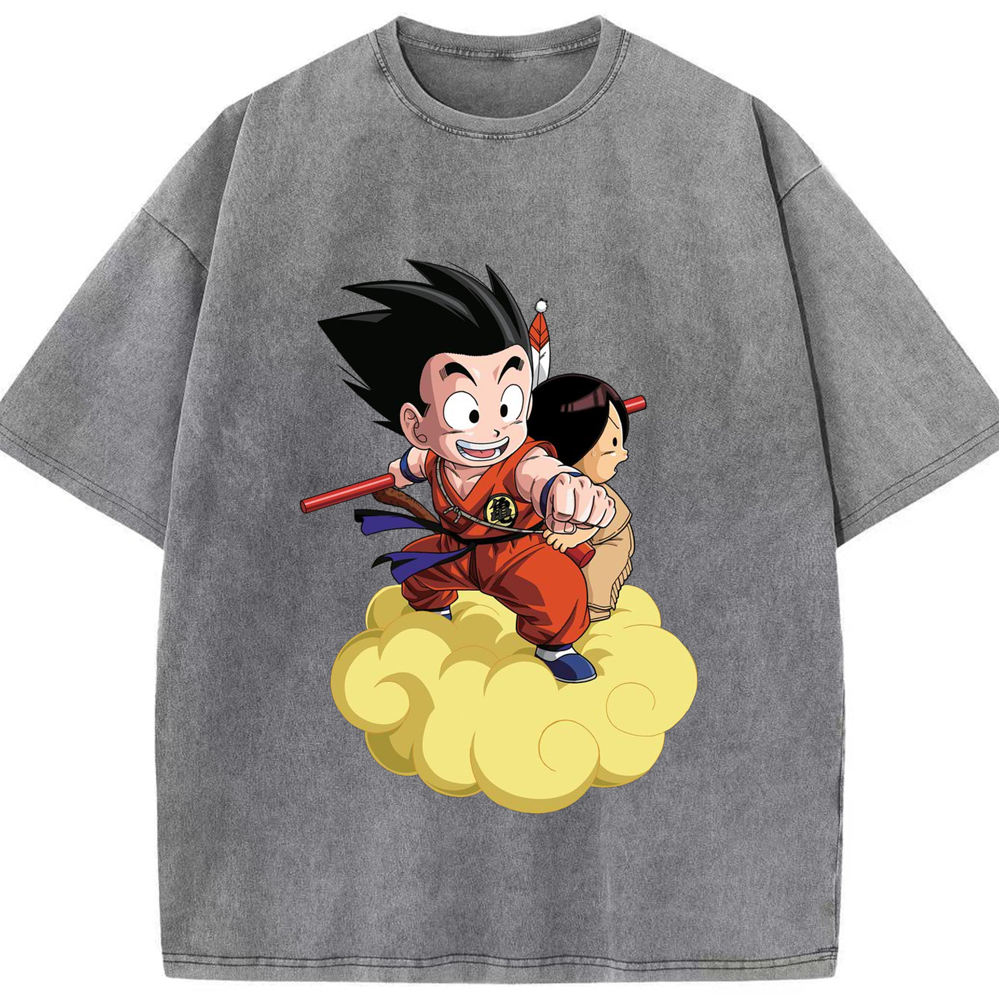 （画像用） ドラゴンボール 孫悟空（そん ごくう）Son Goku カカロット DRAGON BALL Kakarotto 綿100% ヴィンテージ風 半袖Tシャツ（フロントプリント）