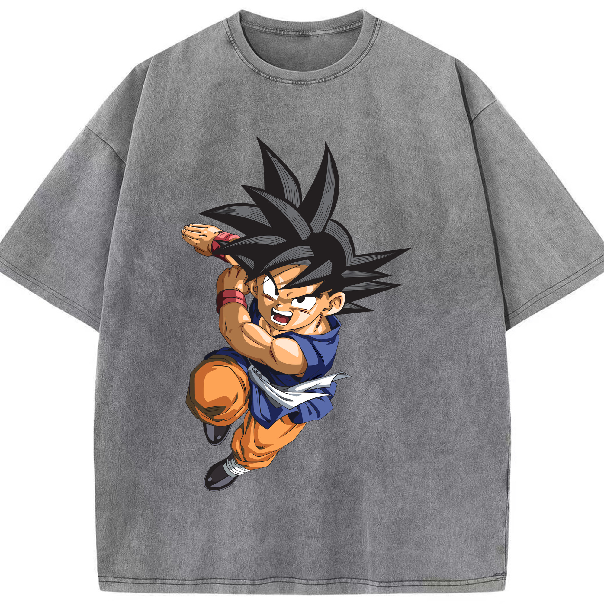 （画像用） ドラゴンボール 孫悟空（そん ごくう）Son Goku カカロット DRAGON BALL Kakarotto 綿100% ヴィンテージ風 半袖Tシャツ（フロントプリント）
