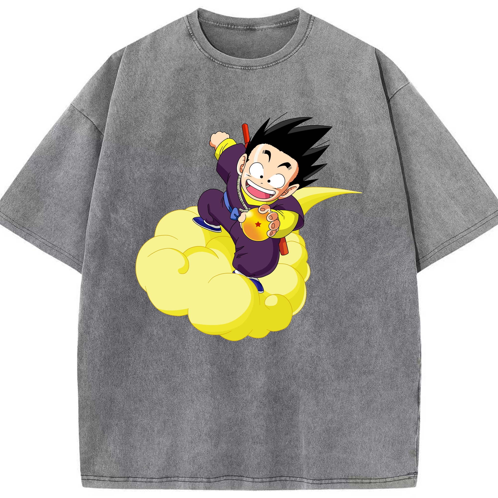 （画像用） ドラゴンボール 孫悟空（そん ごくう）Son Goku カカロット DRAGON BALL Kakarotto 綿100% ヴィンテージ風 半袖Tシャツ（フロントプリント）