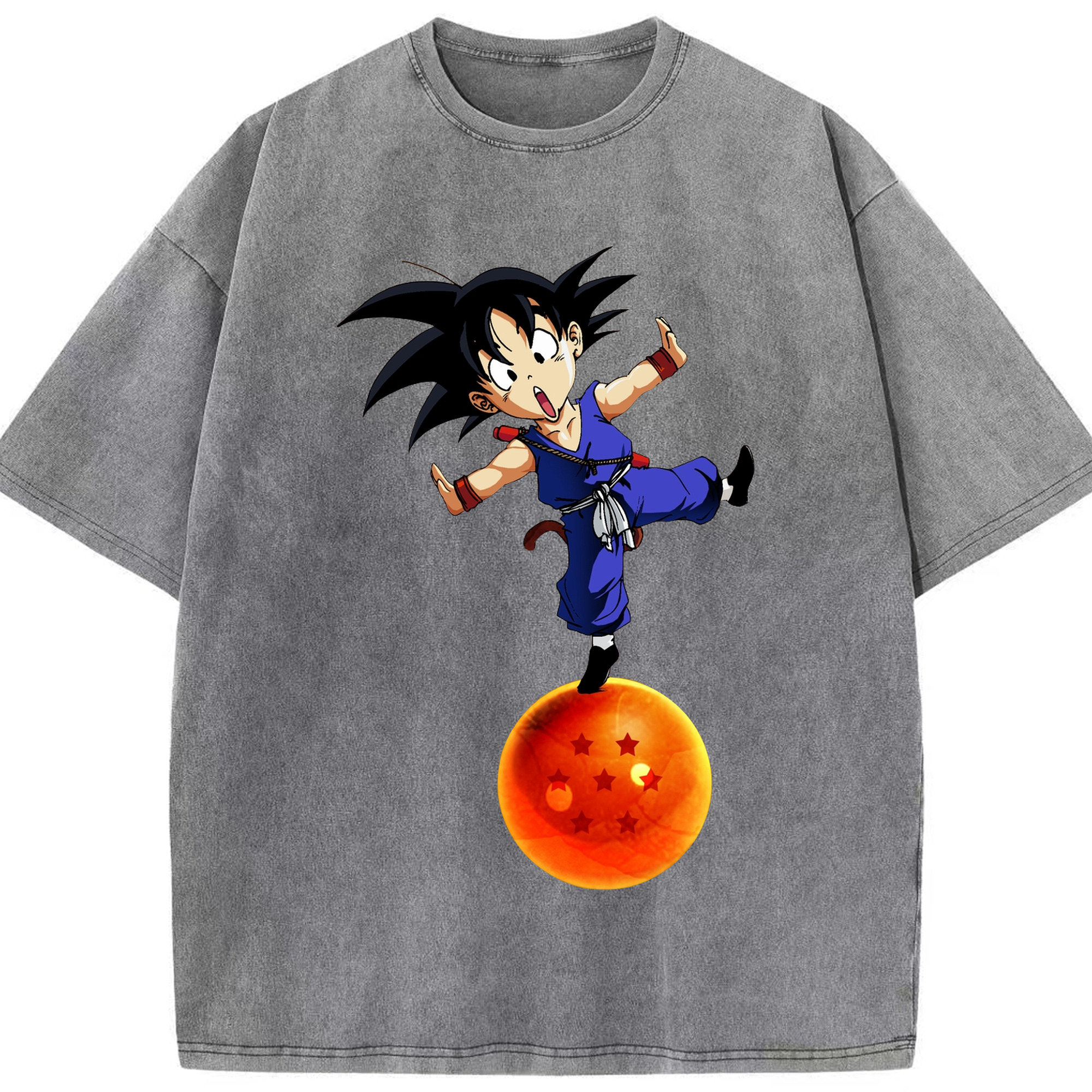 （画像用） ドラゴンボール 孫悟空（そん ごくう）Son Goku カカロット DRAGON BALL Kakarotto 綿100% ヴィンテージ風 半袖Tシャツ（フロントプリント）