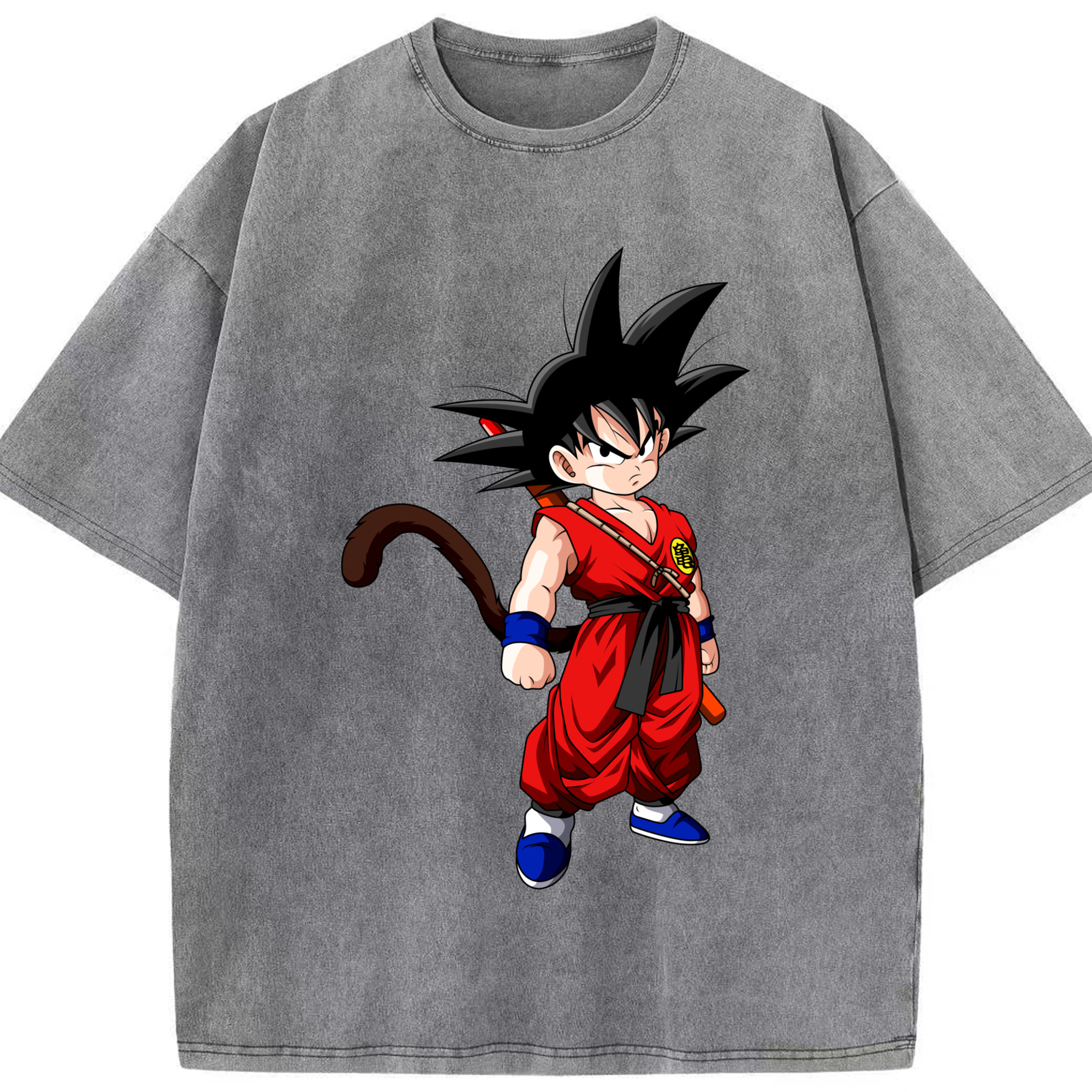 （画像用） ドラゴンボール 孫悟空（そん ごくう）Son Goku カカロット DRAGON BALL Kakarotto 綿100% ヴィンテージ風 半袖Tシャツ（フロントプリント）