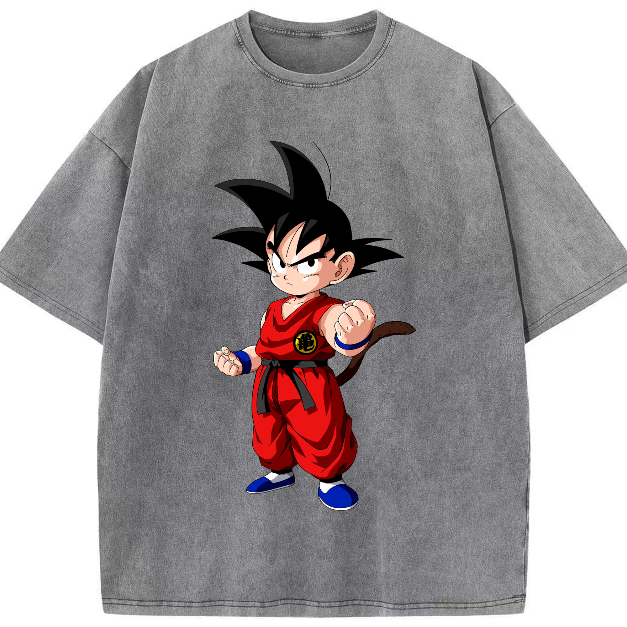 （画像用） ドラゴンボール 孫悟空（そん ごくう）Son Goku カカロット DRAGON BALL Kakarotto 綿100% ヴィンテージ風 半袖Tシャツ（フロントプリント）