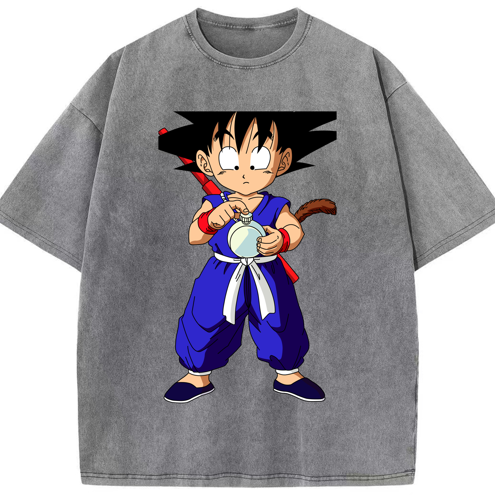（画像用） ドラゴンボール 孫悟空（そん ごくう）Son Goku カカロット DRAGON BALL Kakarotto 綿100% ヴィンテージ風 半袖Tシャツ（フロントプリント）