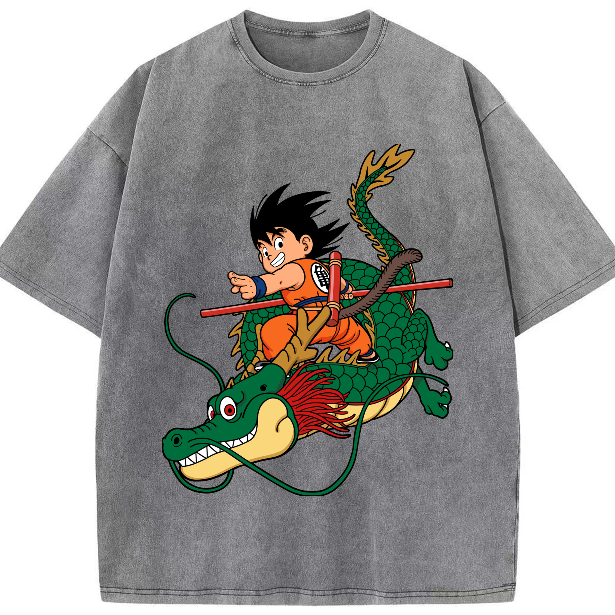 （画像用） ドラゴンボール 孫悟空（そん ごくう）Son Goku カカロット DRAGON BALL Kakarotto 綿100% ヴィンテージ風 半袖Tシャツ（フロントプリント）