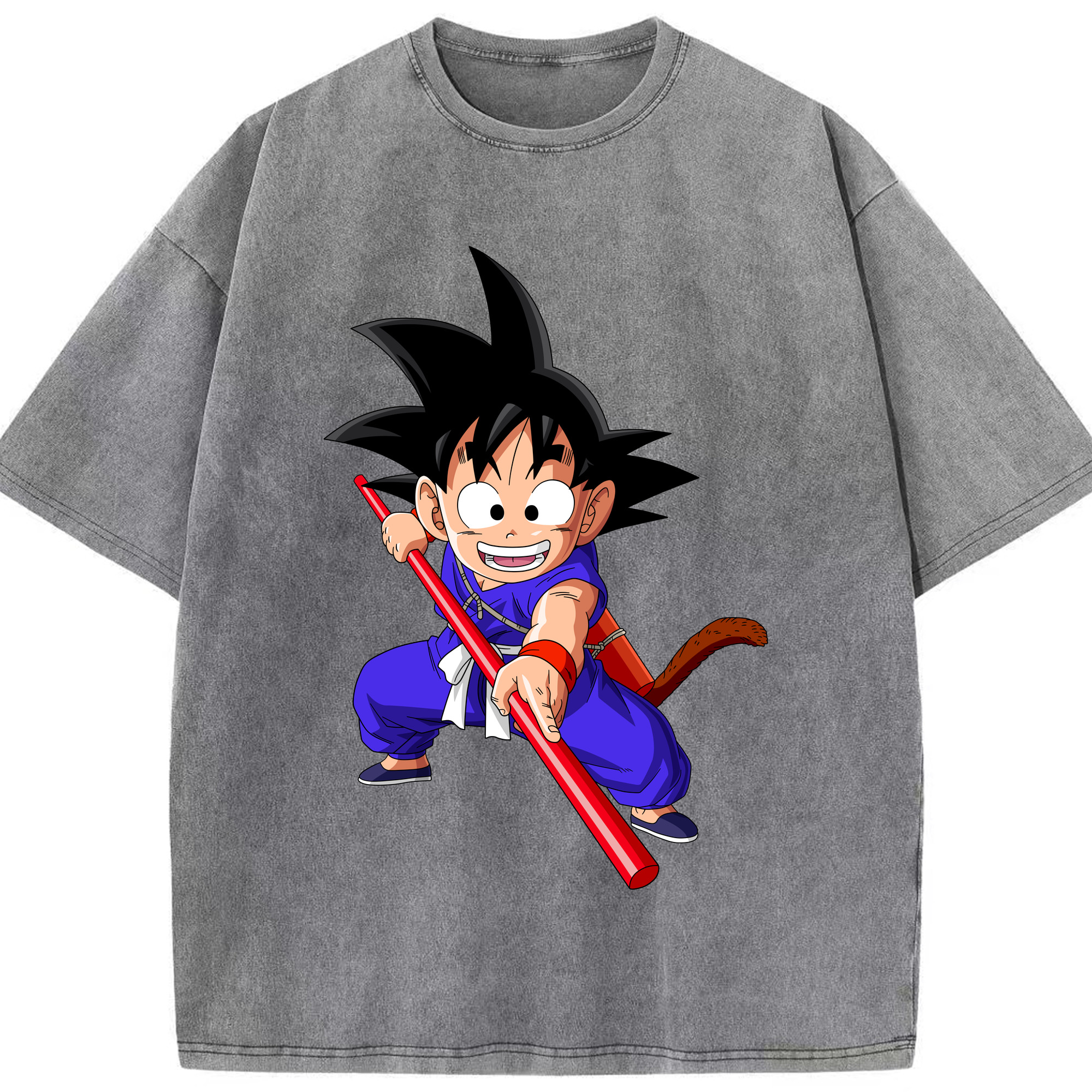 （画像用） ドラゴンボール 孫悟空（そん ごくう）Son Goku カカロット DRAGON BALL Kakarotto 綿100% ヴィンテージ風 半袖Tシャツ（フロントプリント）