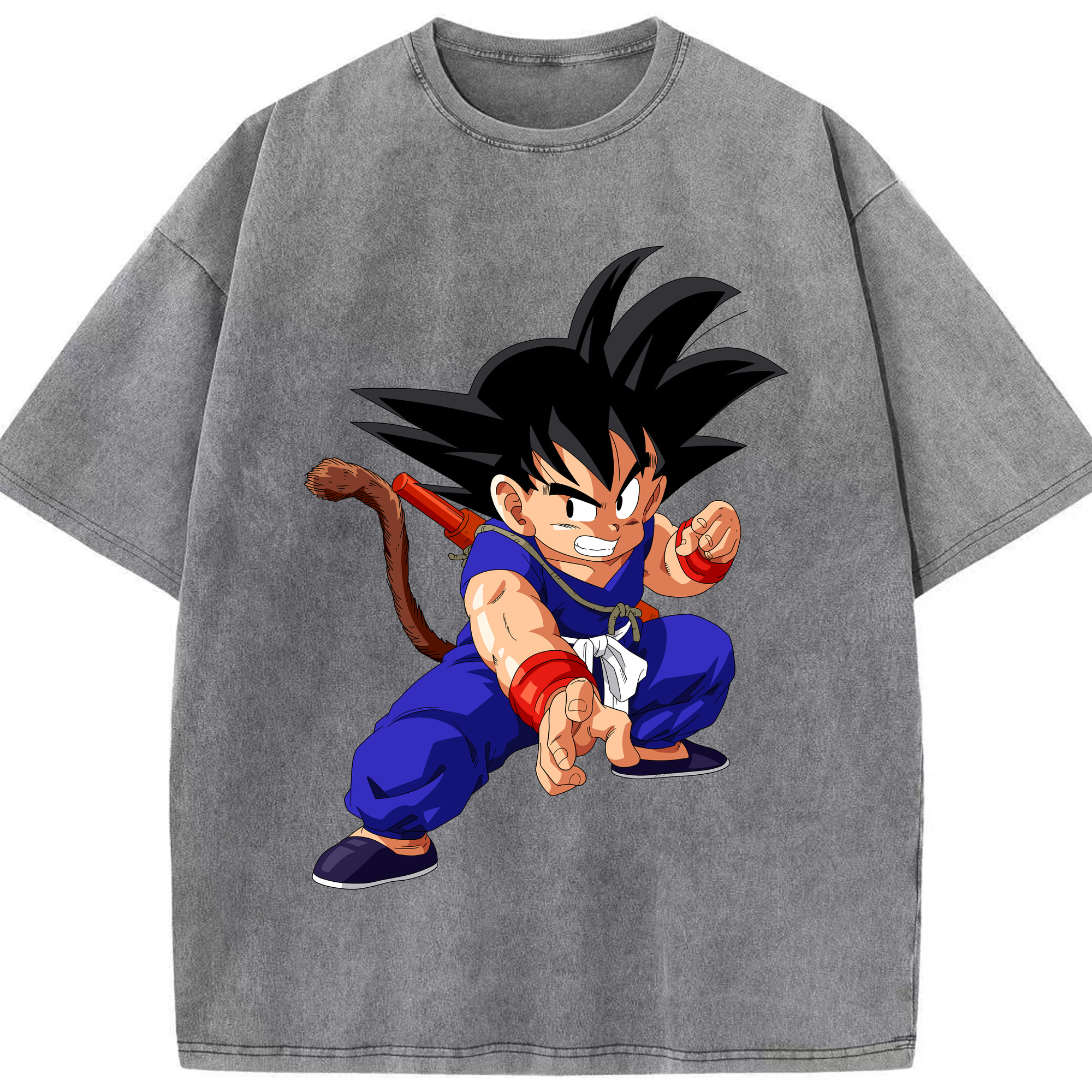 （画像用） ドラゴンボール 孫悟空（そん ごくう）Son Goku カカロット DRAGON BALL Kakarotto 綿100% ヴィンテージ風 半袖Tシャツ（フロントプリント）
