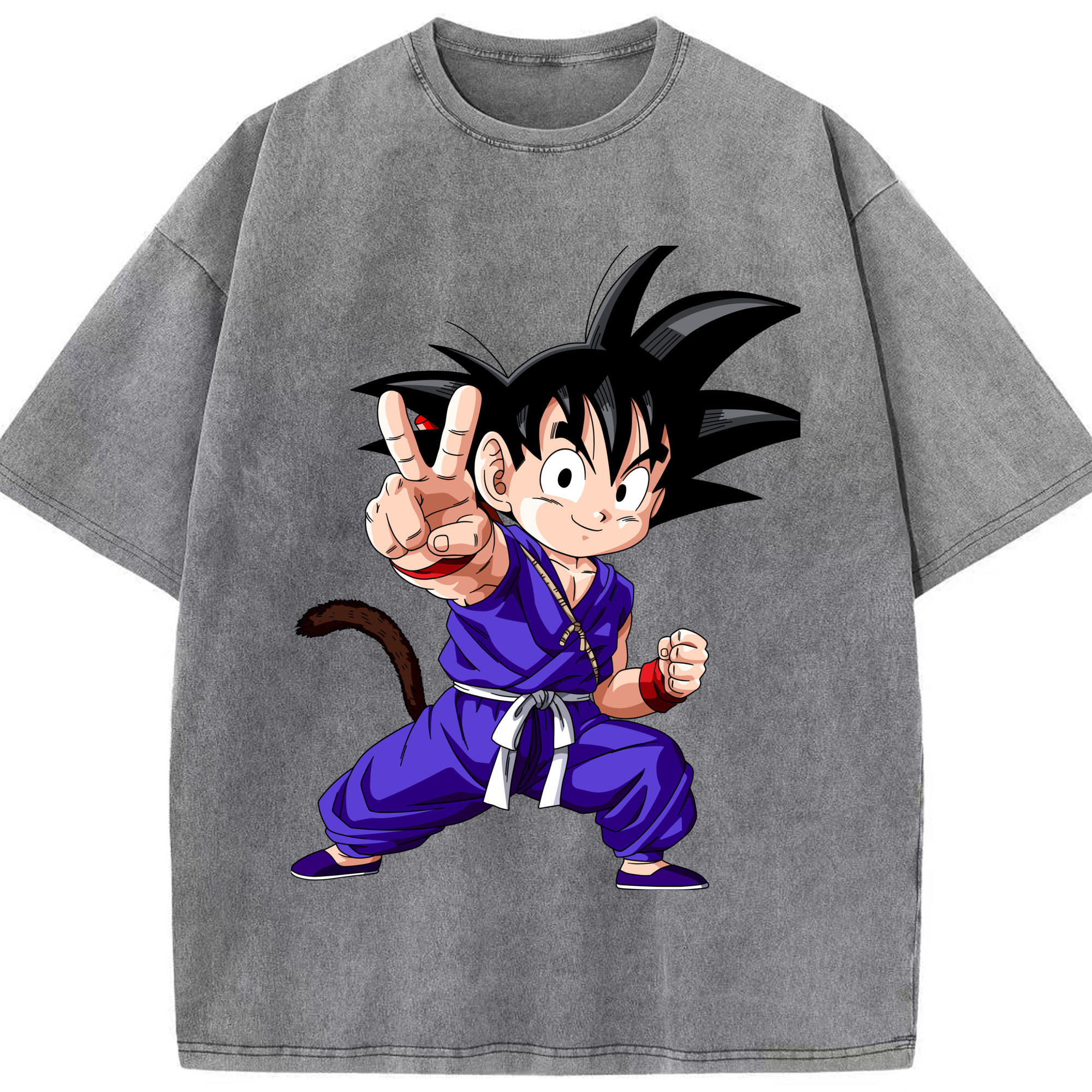 （画像用） ドラゴンボール 孫悟空（そん ごくう）Son Goku カカロット DRAGON BALL Kakarotto 綿100% ヴィンテージ風 半袖Tシャツ（フロントプリント）