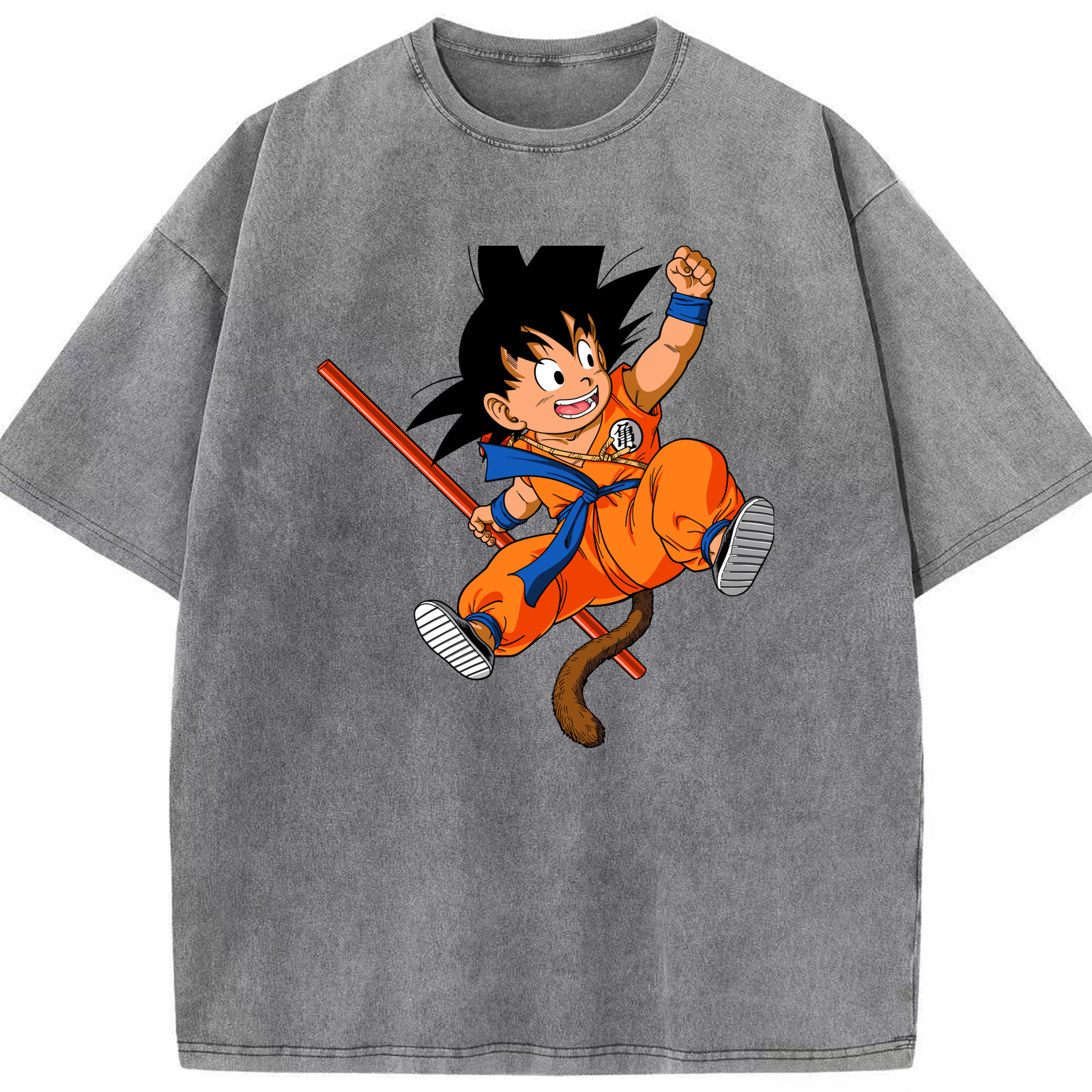 （画像用） ドラゴンボール 孫悟空（そん ごくう）Son Goku カカロット DRAGON BALL Kakarotto 綿100% ヴィンテージ風 半袖Tシャツ（フロントプリント）