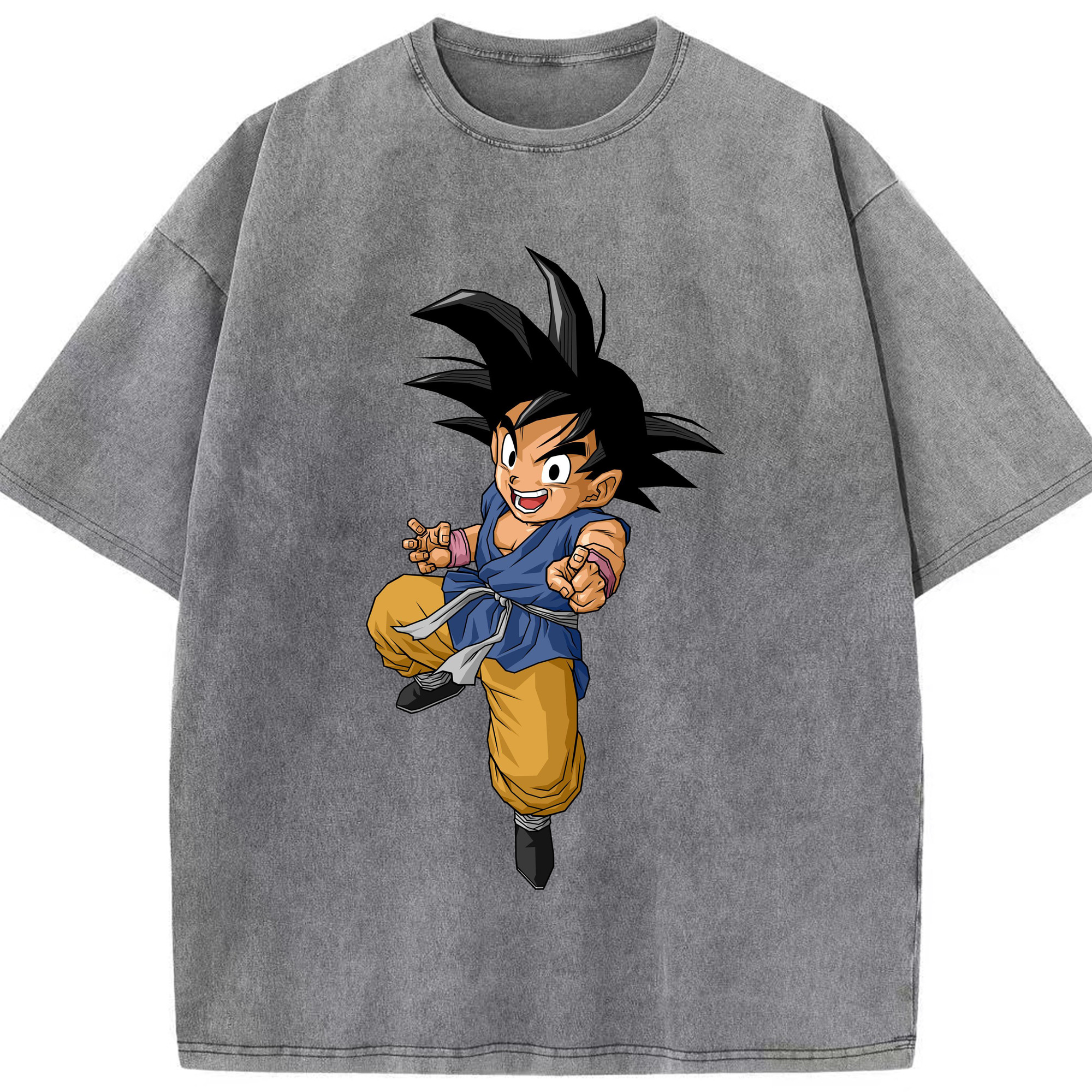 （画像用） ドラゴンボール 孫悟空（そん ごくう）Son Goku カカロット DRAGON BALL Kakarotto 綿100% ヴィンテージ風 半袖Tシャツ（フロントプリント）