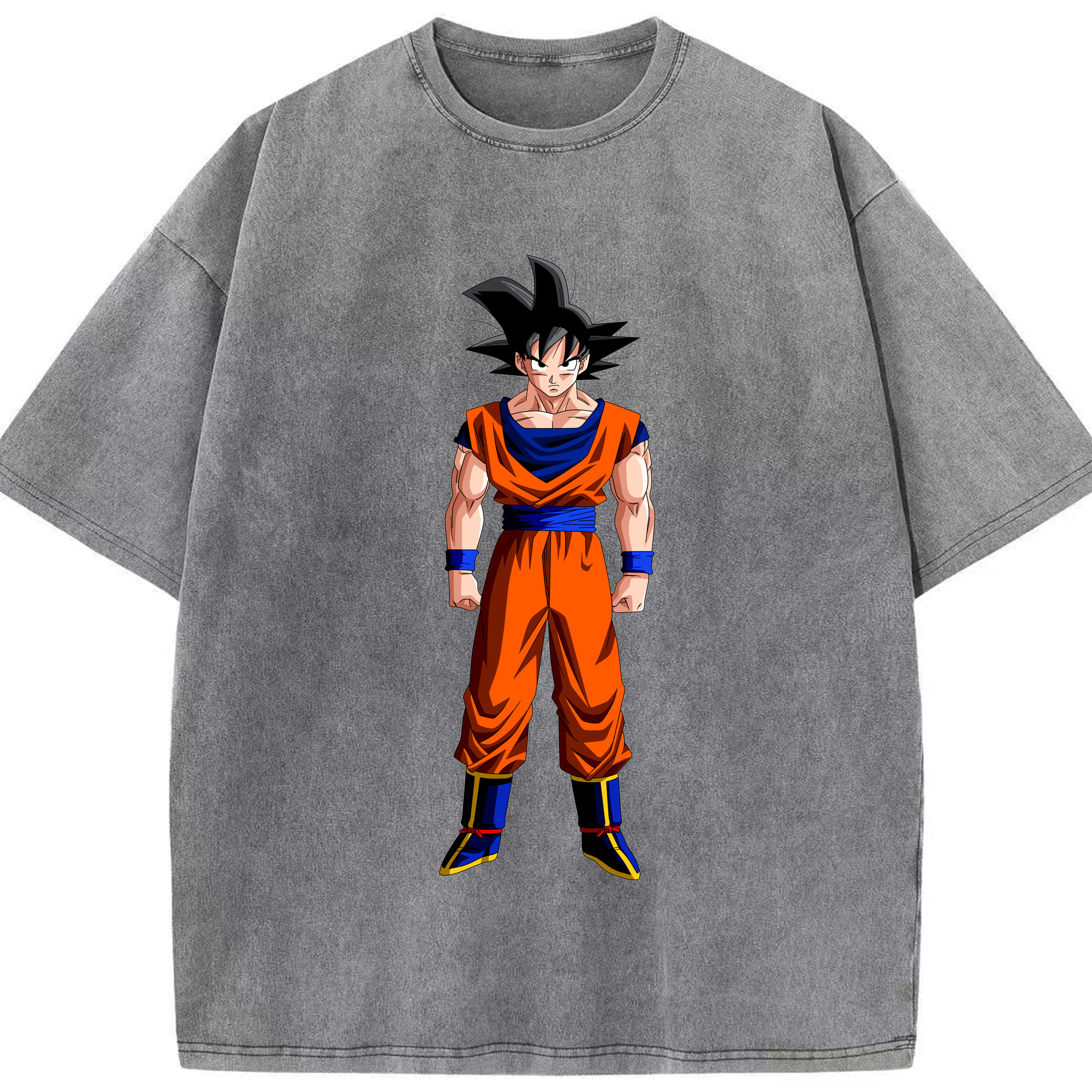 （画像用） ドラゴンボール 孫悟空（そん ごくう）Son Goku カカロット DRAGON BALL Kakarotto 綿100% ヴィンテージ風 半袖Tシャツ（フロントプリント）