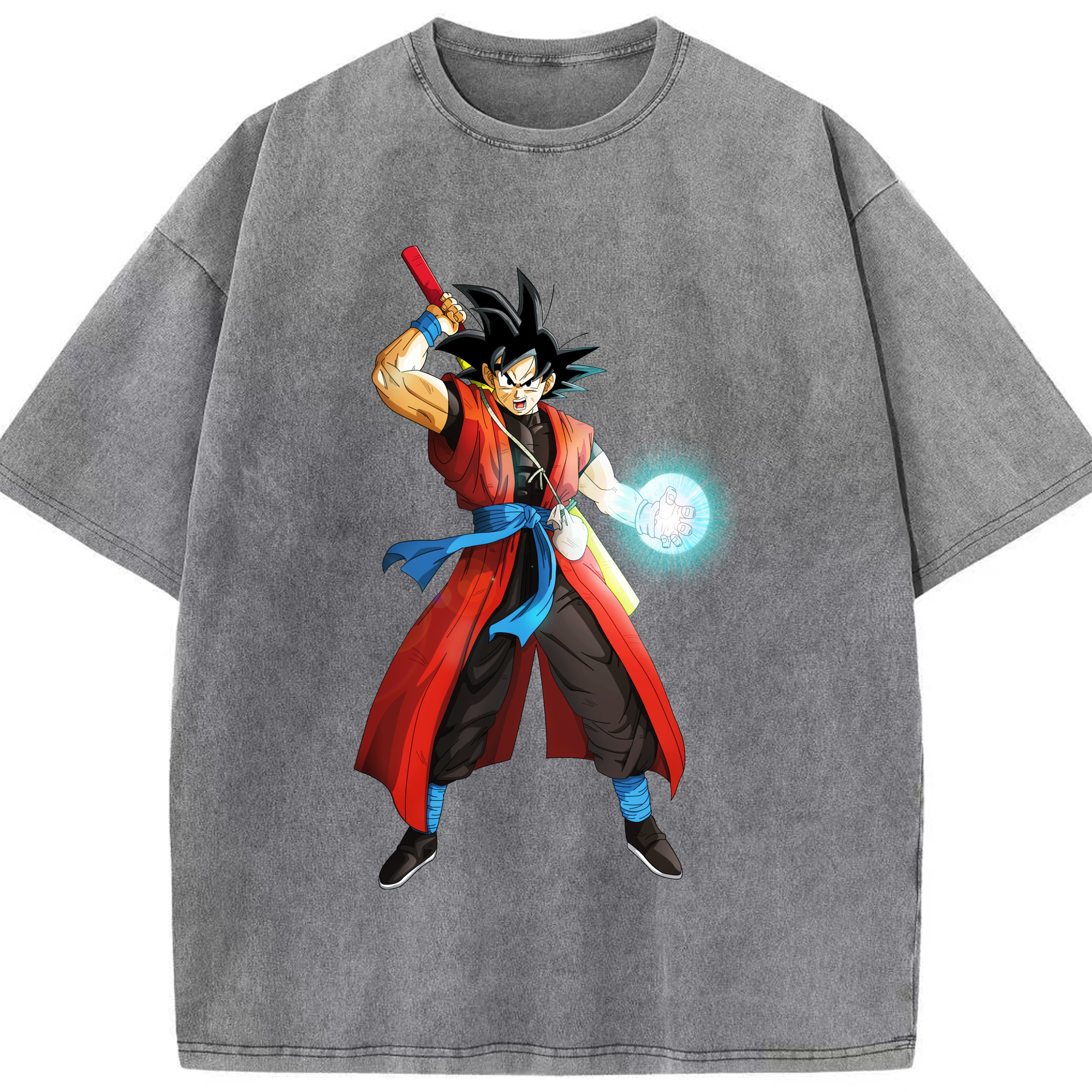 （画像用） ドラゴンボール 孫悟空（そん ごくう）Son Goku カカロット DRAGON BALL Kakarotto 綿100% ヴィンテージ風 半袖Tシャツ（フロントプリント）
