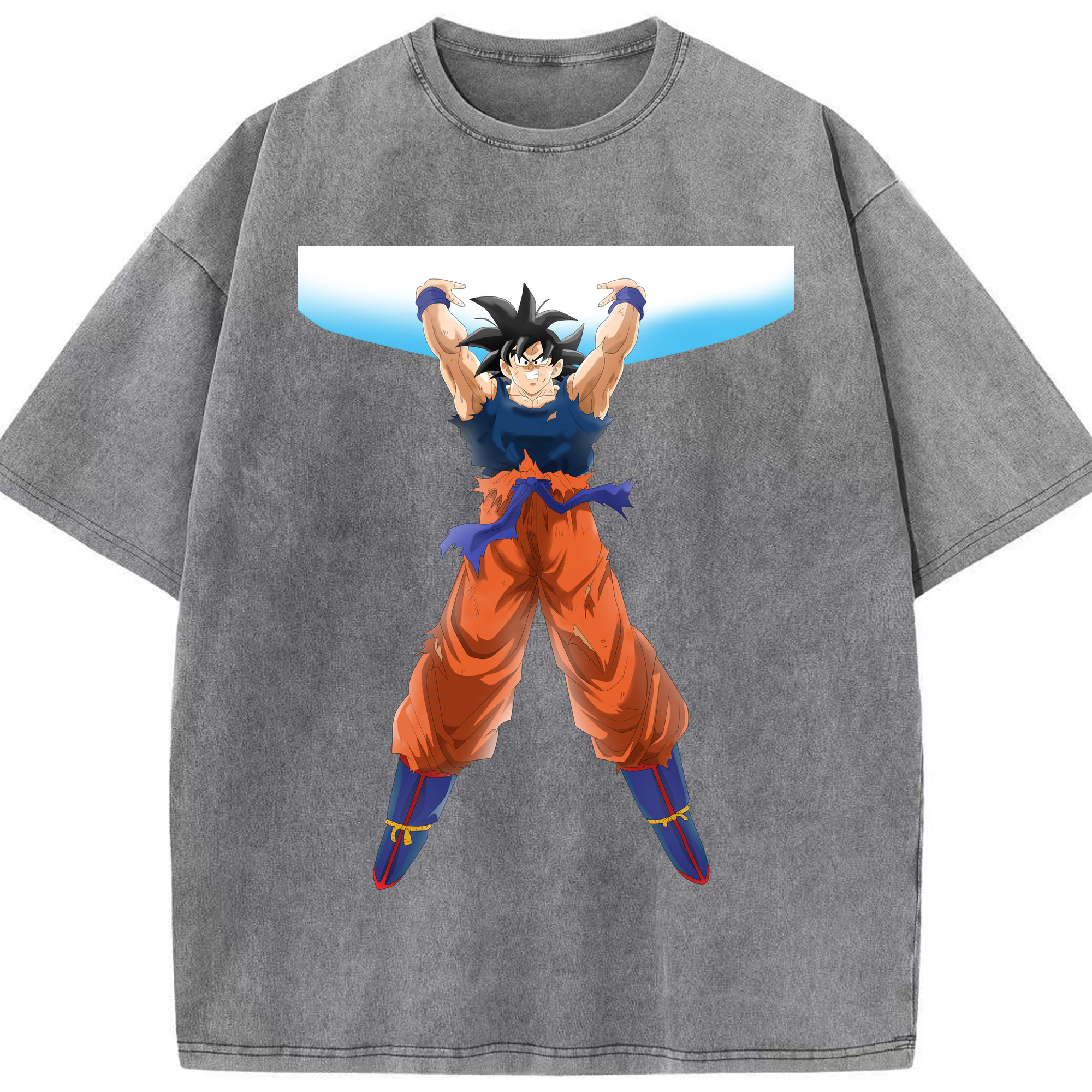 （画像用） ドラゴンボール 孫悟空（そん ごくう）Son Goku カカロット DRAGON BALL Kakarotto 綿100% ヴィンテージ風 半袖Tシャツ（フロントプリント）