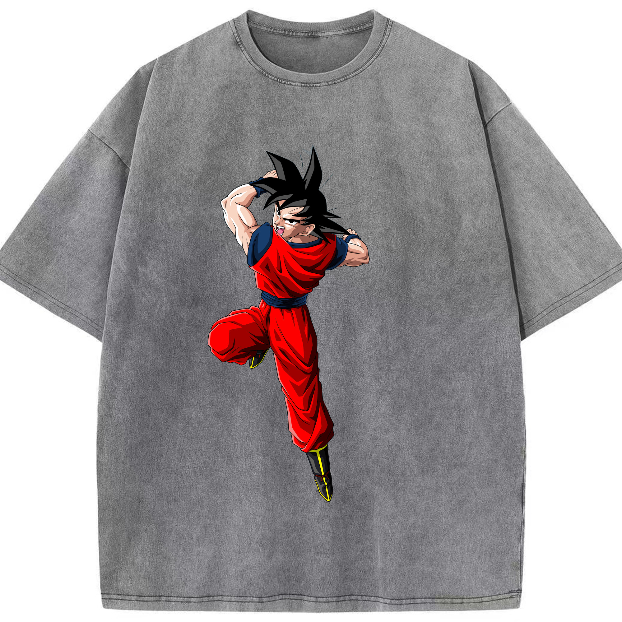 （画像用） ドラゴンボール 孫悟空（そん ごくう）Son Goku カカロット DRAGON BALL Kakarotto 綿100% ヴィンテージ風 半袖Tシャツ（フロントプリント）