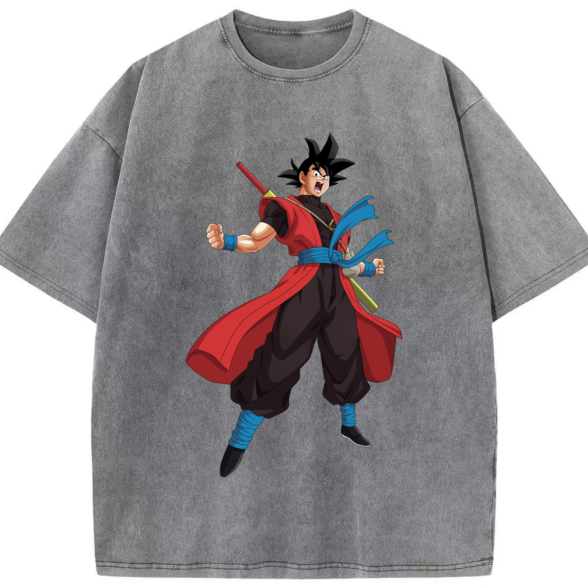 （画像用） ドラゴンボール 孫悟空（そん ごくう）Son Goku カカロット DRAGON BALL Kakarotto 綿100% ヴィンテージ風 半袖Tシャツ（フロントプリント）