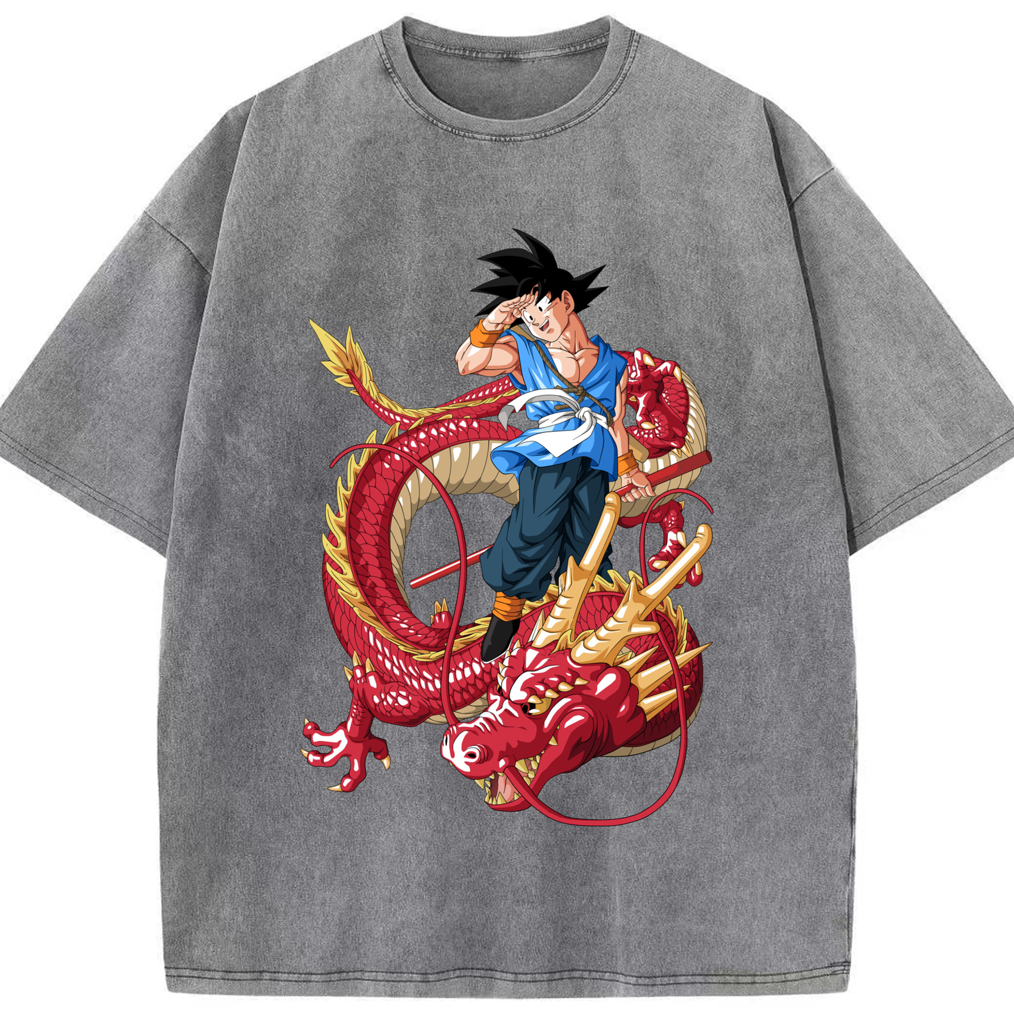 ドラゴンボール 孫悟空（そん ごくう）Son Goku カカロット DRAGON BALL Kakarotto 綿100% ヴィンテージ風 半袖Tシャツ（フロントプリント）