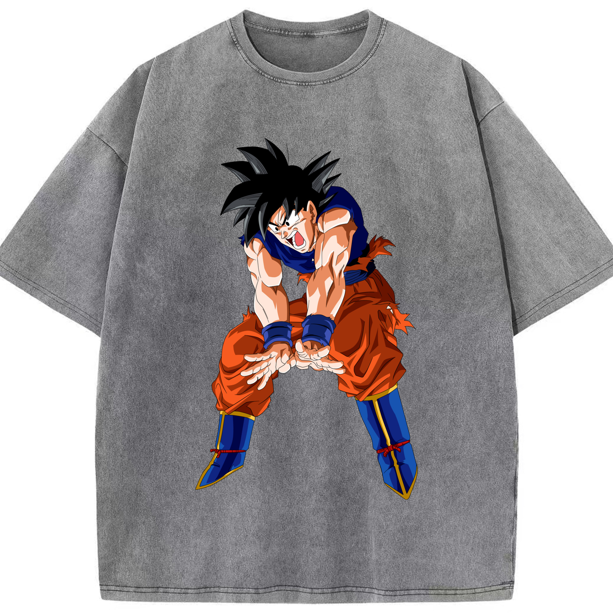 （画像用） ドラゴンボール 孫悟空（そん ごくう）Son Goku カカロット DRAGON BALL Kakarotto 綿100% ヴィンテージ風 半袖Tシャツ（フロントプリント）