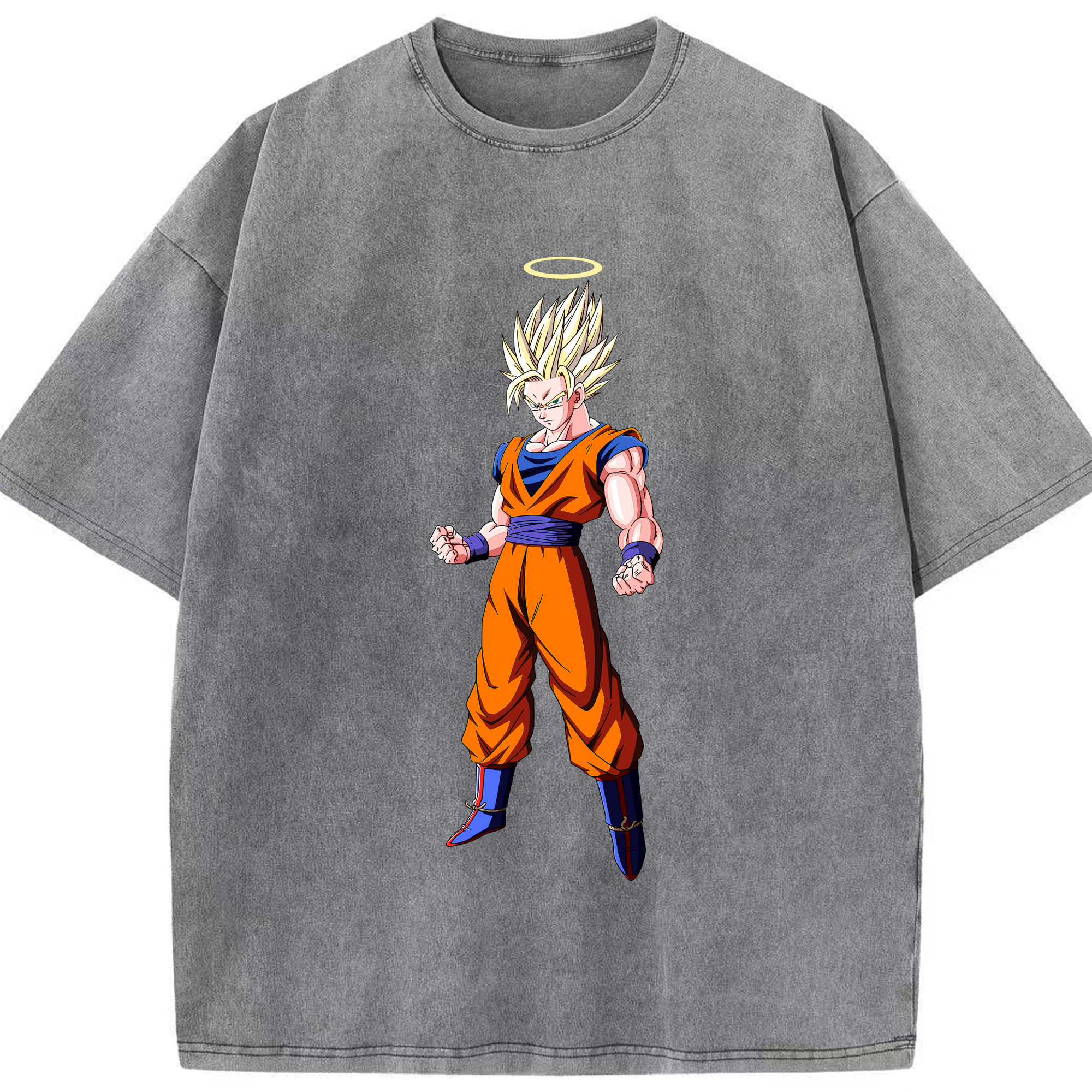 （画像用） ドラゴンボール 孫悟空（そん ごくう）Son Goku カカロット DRAGON BALL Kakarotto 綿100% ヴィンテージ風 半袖Tシャツ（フロントプリント）