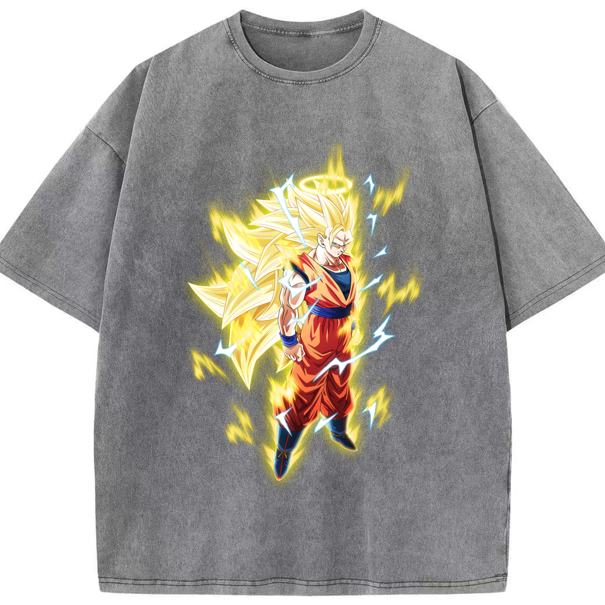 （画像用） ドラゴンボール 孫悟空（そん ごくう）Son Goku カカロット DRAGON BALL Kakarotto 綿100% ヴィンテージ風 半袖Tシャツ（フロントプリント）