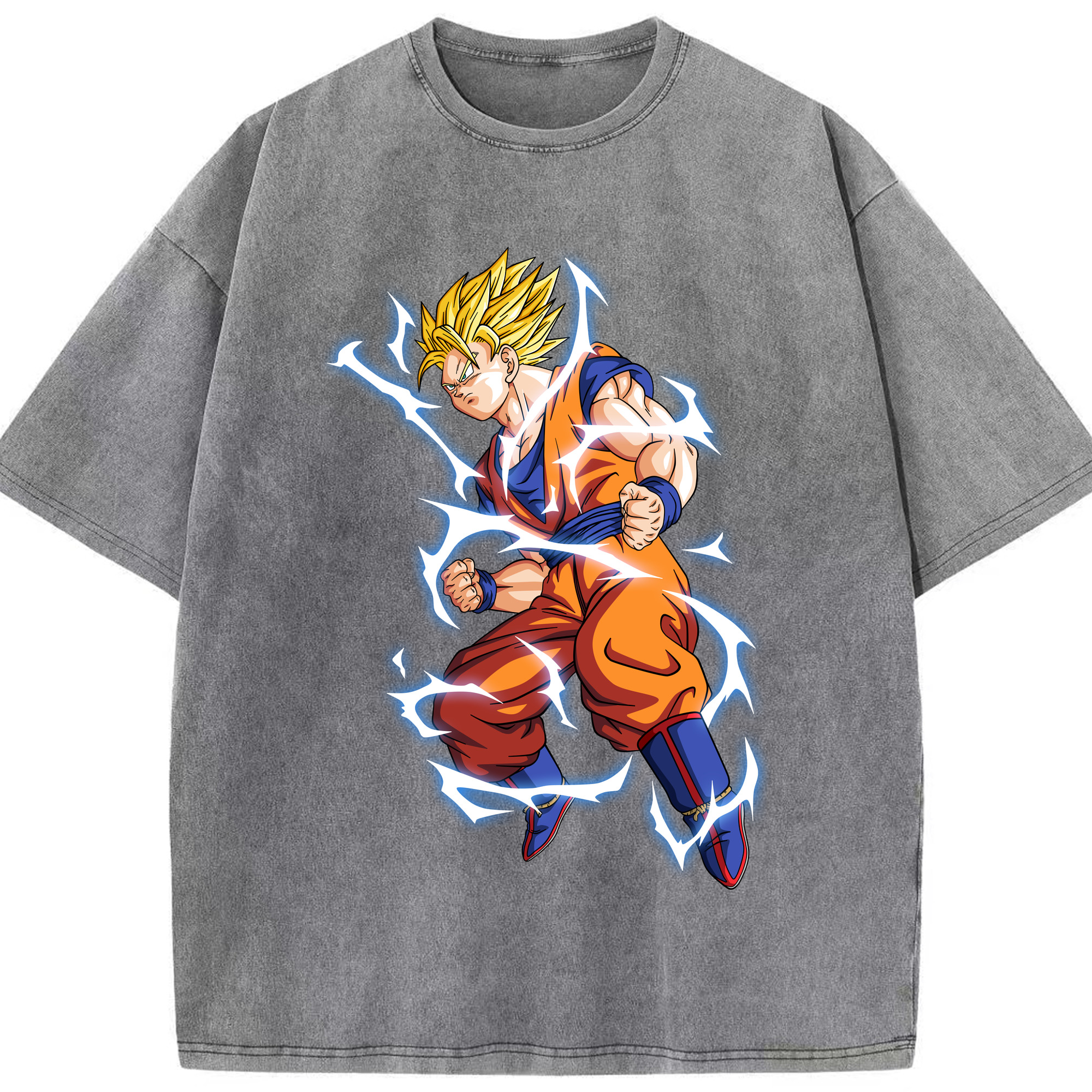 （画像用） ドラゴンボール 孫悟空（そん ごくう）Son Goku カカロット DRAGON BALL Kakarotto 綿100% ヴィンテージ風 半袖Tシャツ（フロントプリント）