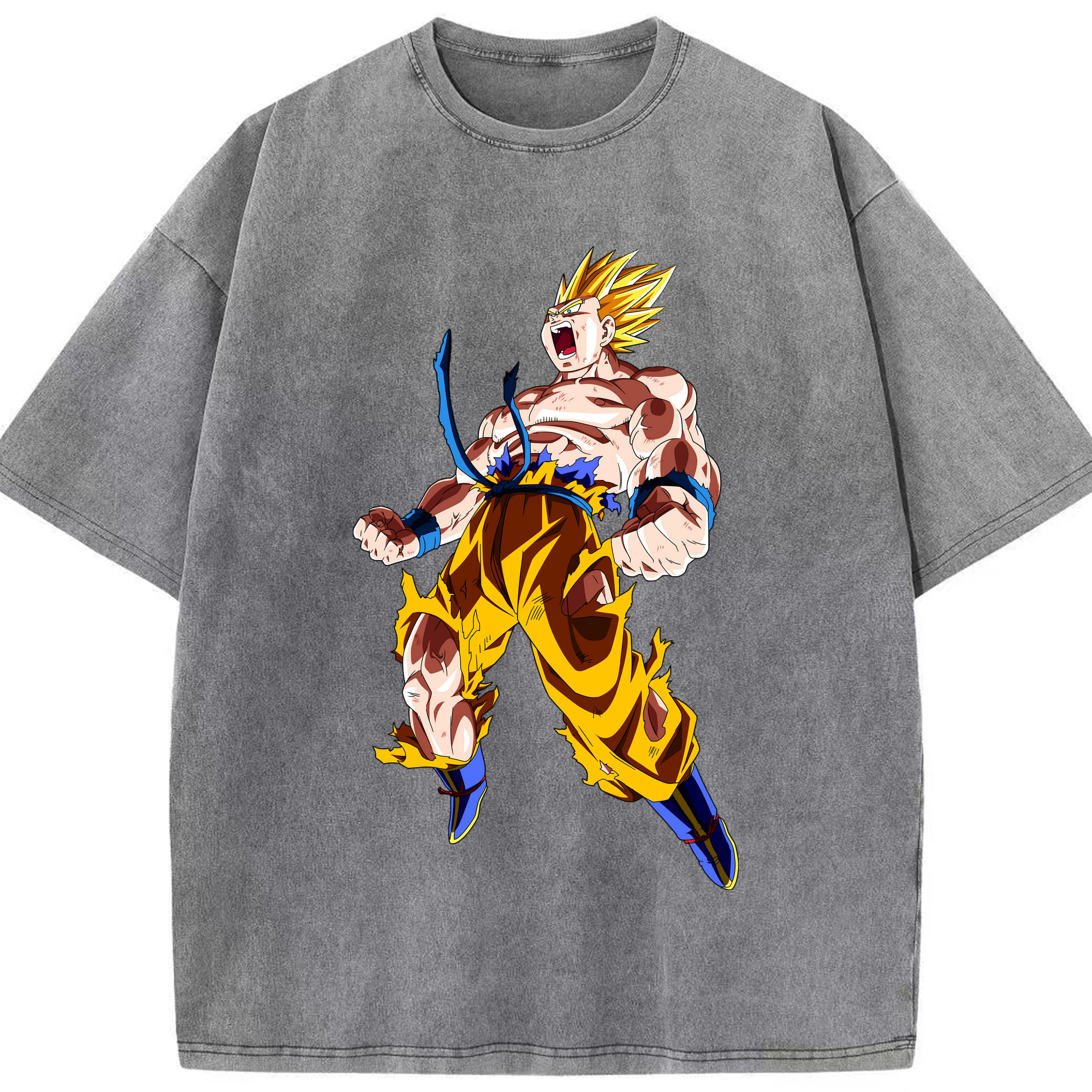 （画像用） ドラゴンボール 孫悟空（そん ごくう）Son Goku カカロット DRAGON BALL Kakarotto 綿100% ヴィンテージ風 半袖Tシャツ（フロントプリント）