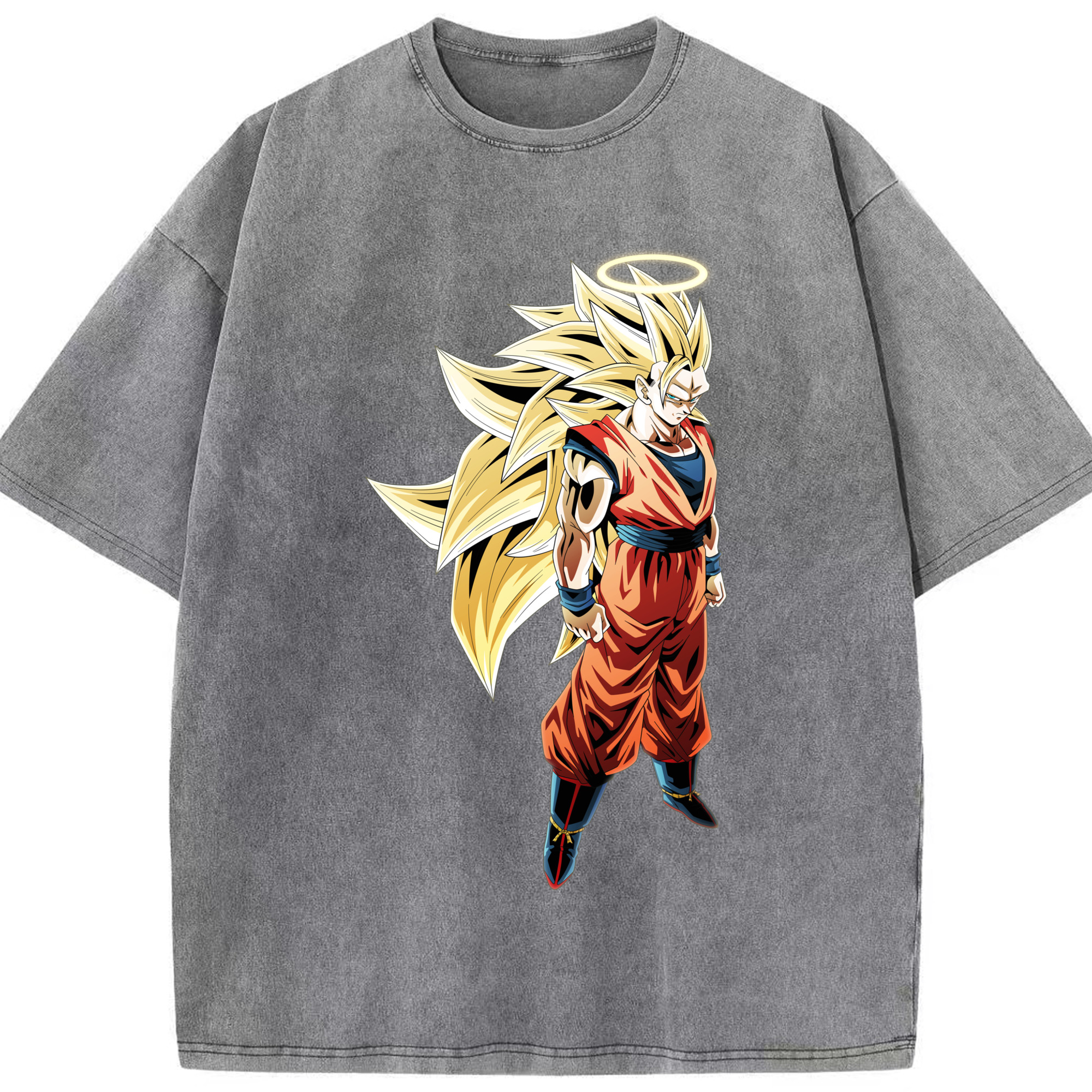 （画像用） ドラゴンボール 孫悟空（そん ごくう）Son Goku カカロット DRAGON BALL Kakarotto 綿100% ヴィンテージ風 半袖Tシャツ（フロントプリント）