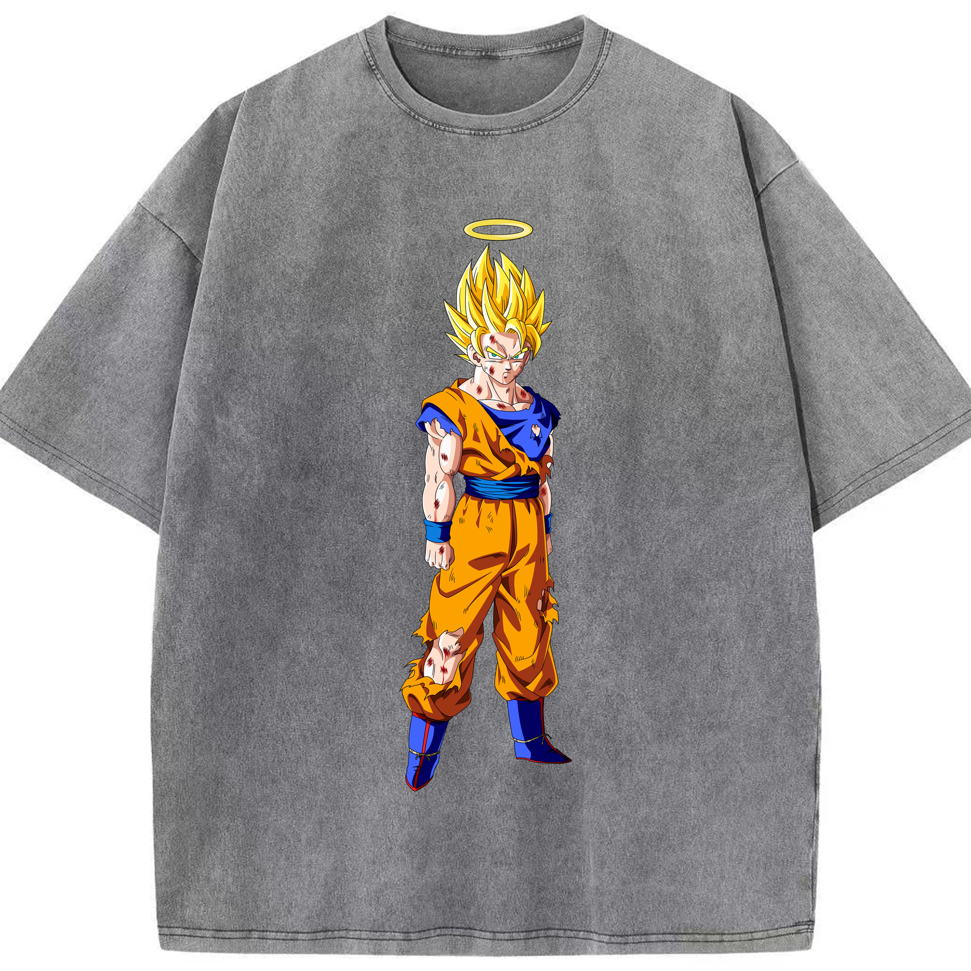 （画像用） ドラゴンボール 孫悟空（そん ごくう）Son Goku カカロット DRAGON BALL Kakarotto 綿100% ヴィンテージ風 半袖Tシャツ（フロントプリント）