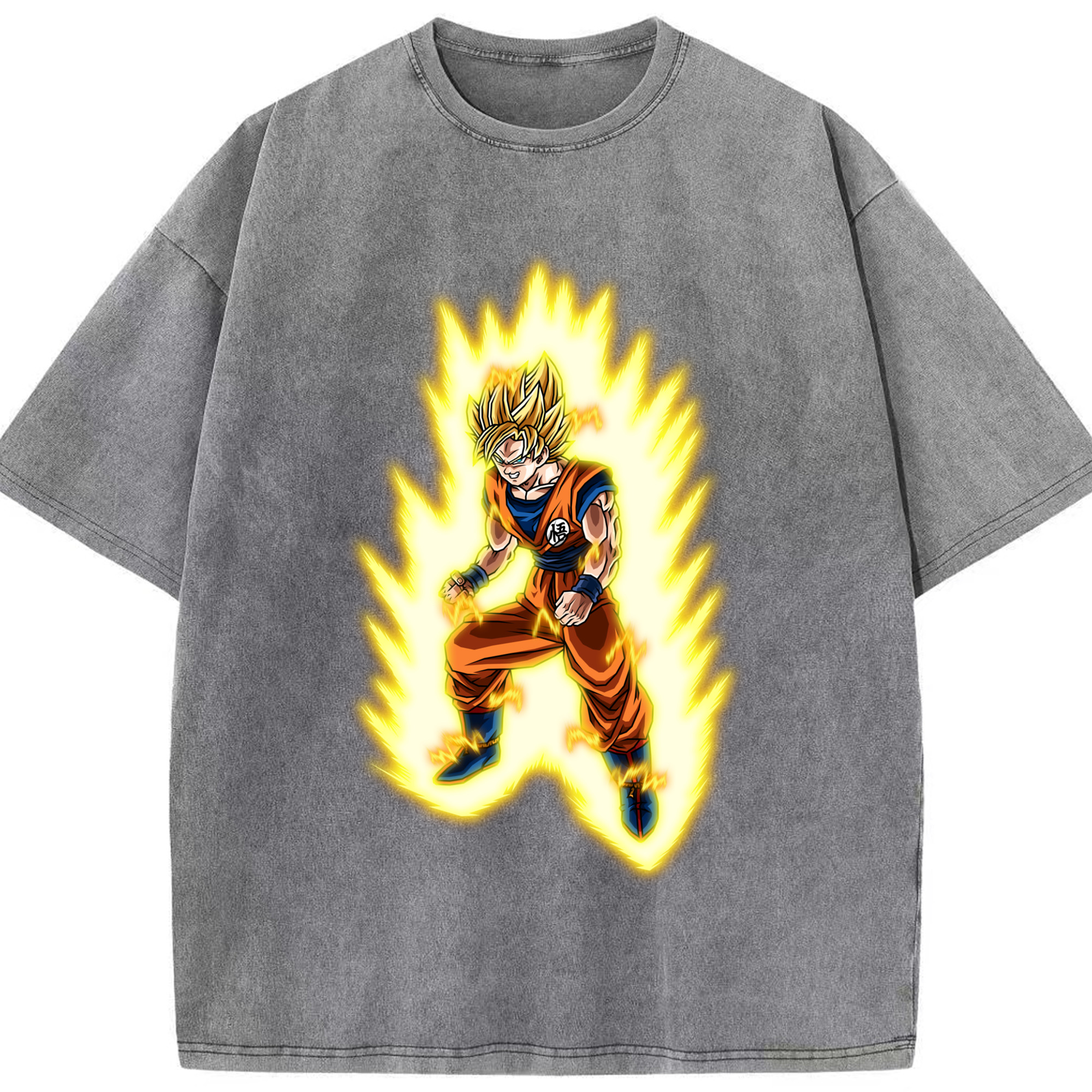 （画像用） ドラゴンボール 孫悟空（そん ごくう）Son Goku カカロット DRAGON BALL Kakarotto 綿100% ヴィンテージ風 半袖Tシャツ（フロントプリント）