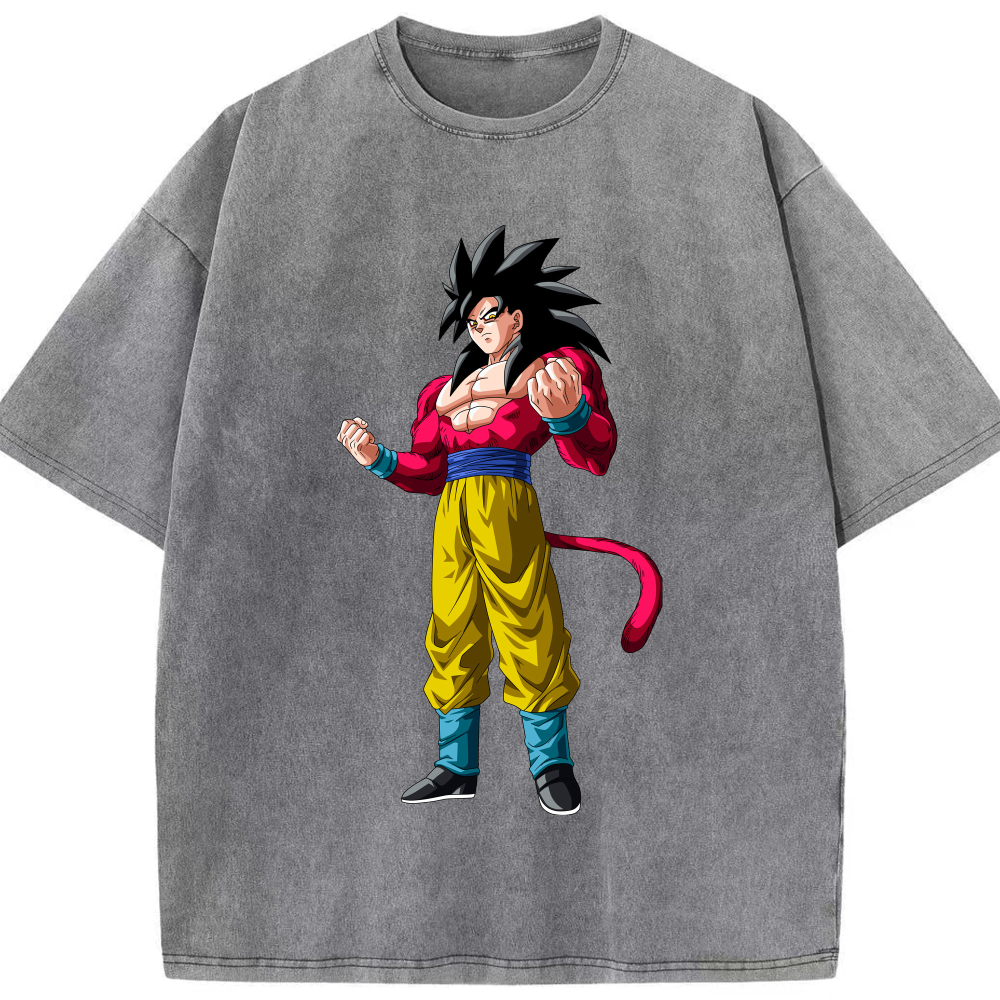 （画像用） ドラゴンボール 孫悟空（そん ごくう）Son Goku カカロット DRAGON BALL Kakarotto 綿100% ヴィンテージ風 半袖Tシャツ（フロントプリント）