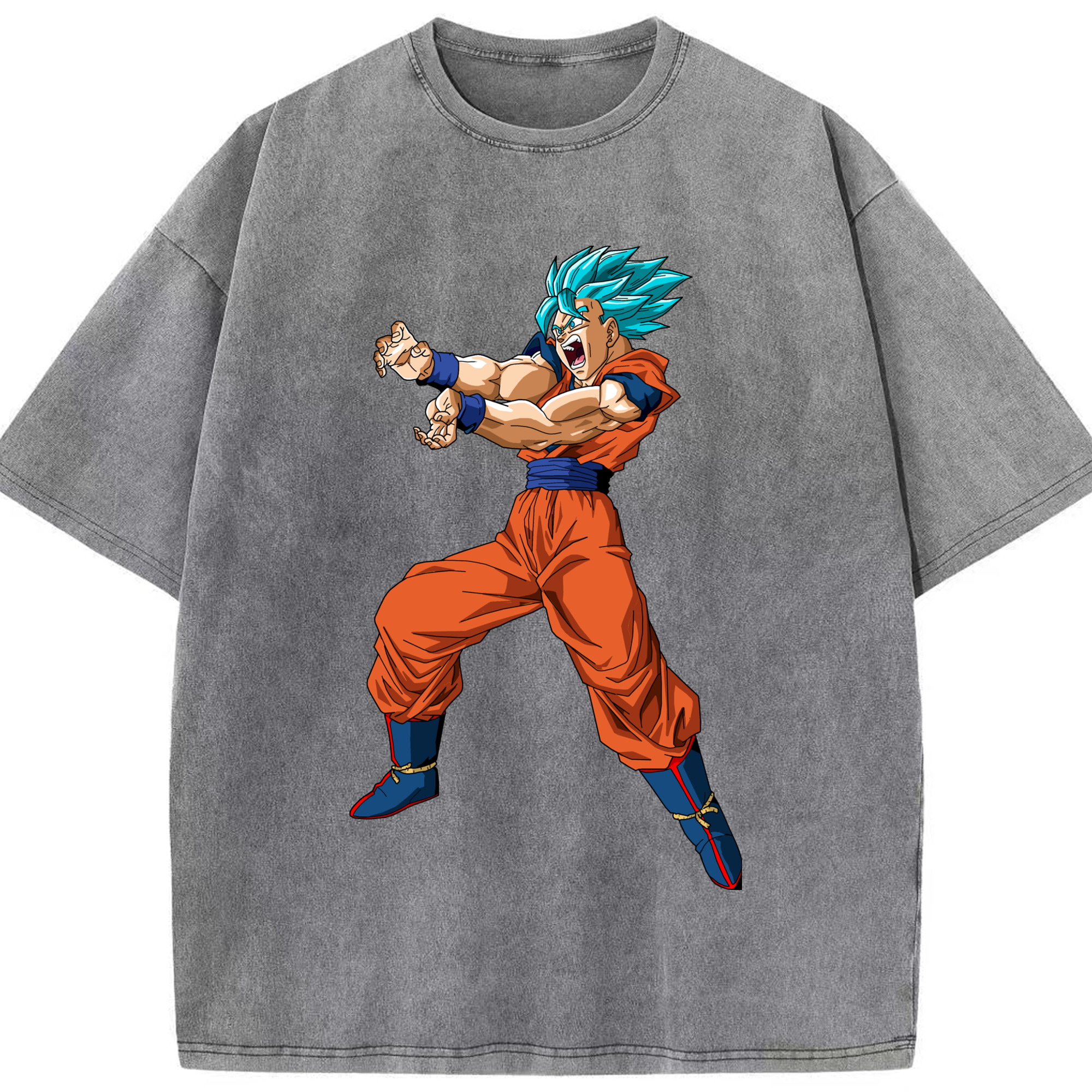 （画像用） ドラゴンボール 孫悟空（そん ごくう）Son Goku カカロット DRAGON BALL Kakarotto 綿100% ヴィンテージ風 半袖Tシャツ（フロントプリント）