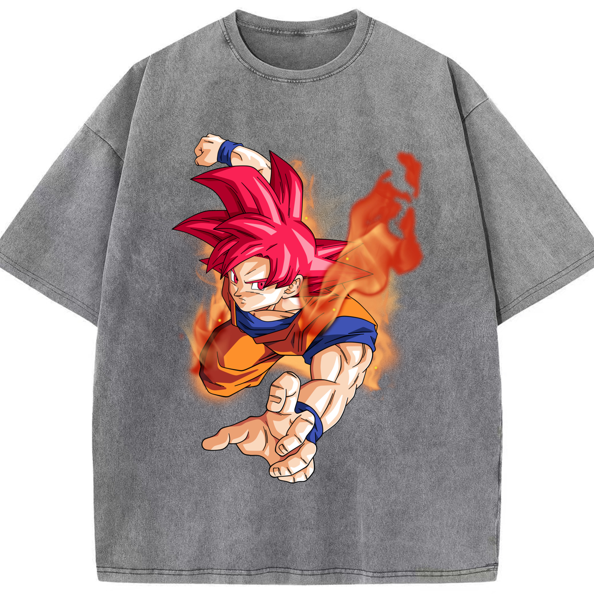 （画像用） ドラゴンボール 孫悟空（そん ごくう）Son Goku カカロット DRAGON BALL Kakarotto 綿100% ヴィンテージ風 半袖Tシャツ（フロントプリント）