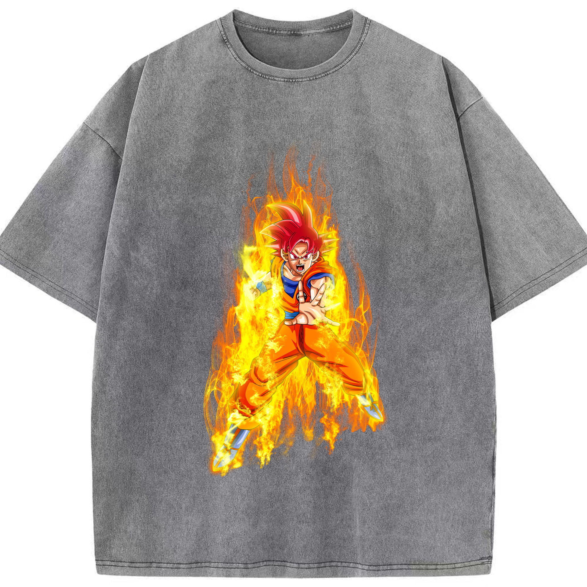 （画像用） ドラゴンボール 孫悟空（そん ごくう）Son Goku カカロット DRAGON BALL Kakarotto 綿100% ヴィンテージ風 半袖Tシャツ（フロントプリント）
