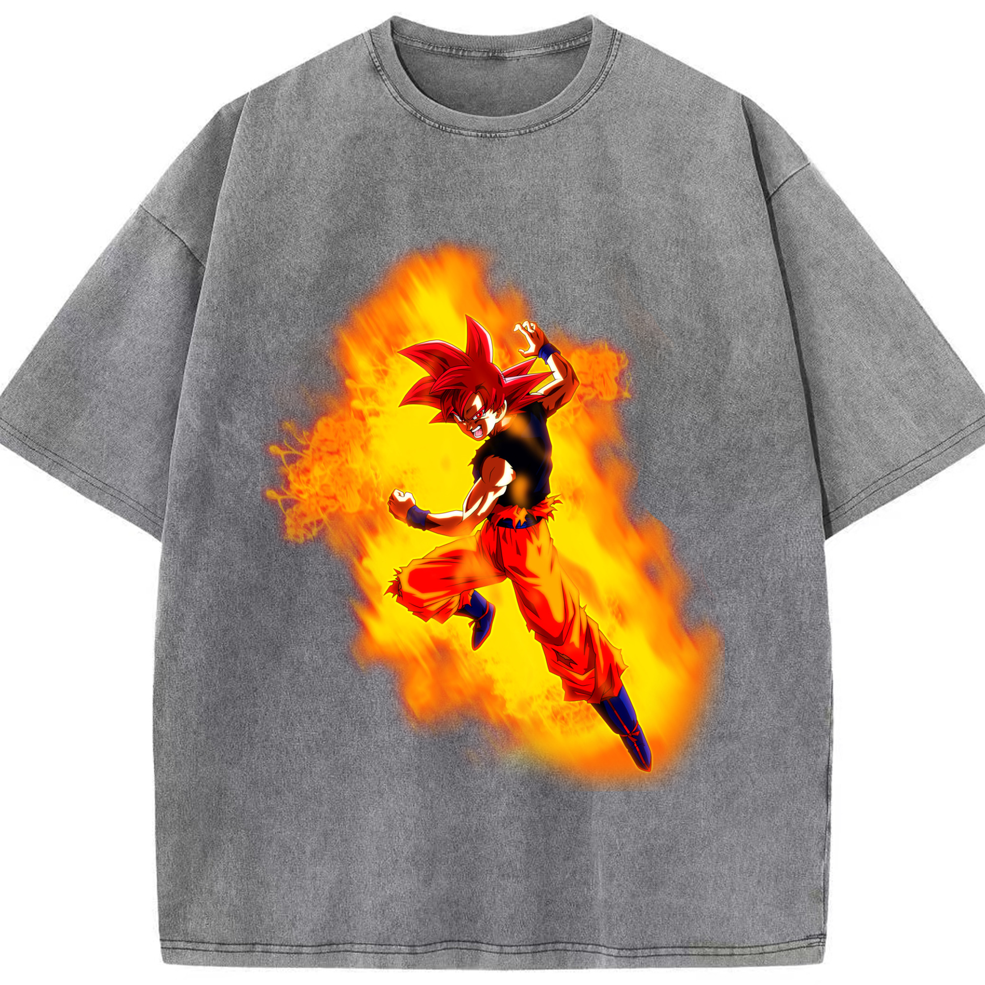 （画像用） ドラゴンボール 孫悟空（そん ごくう）Son Goku カカロット DRAGON BALL Kakarotto 綿100% ヴィンテージ風 半袖Tシャツ（フロントプリント）