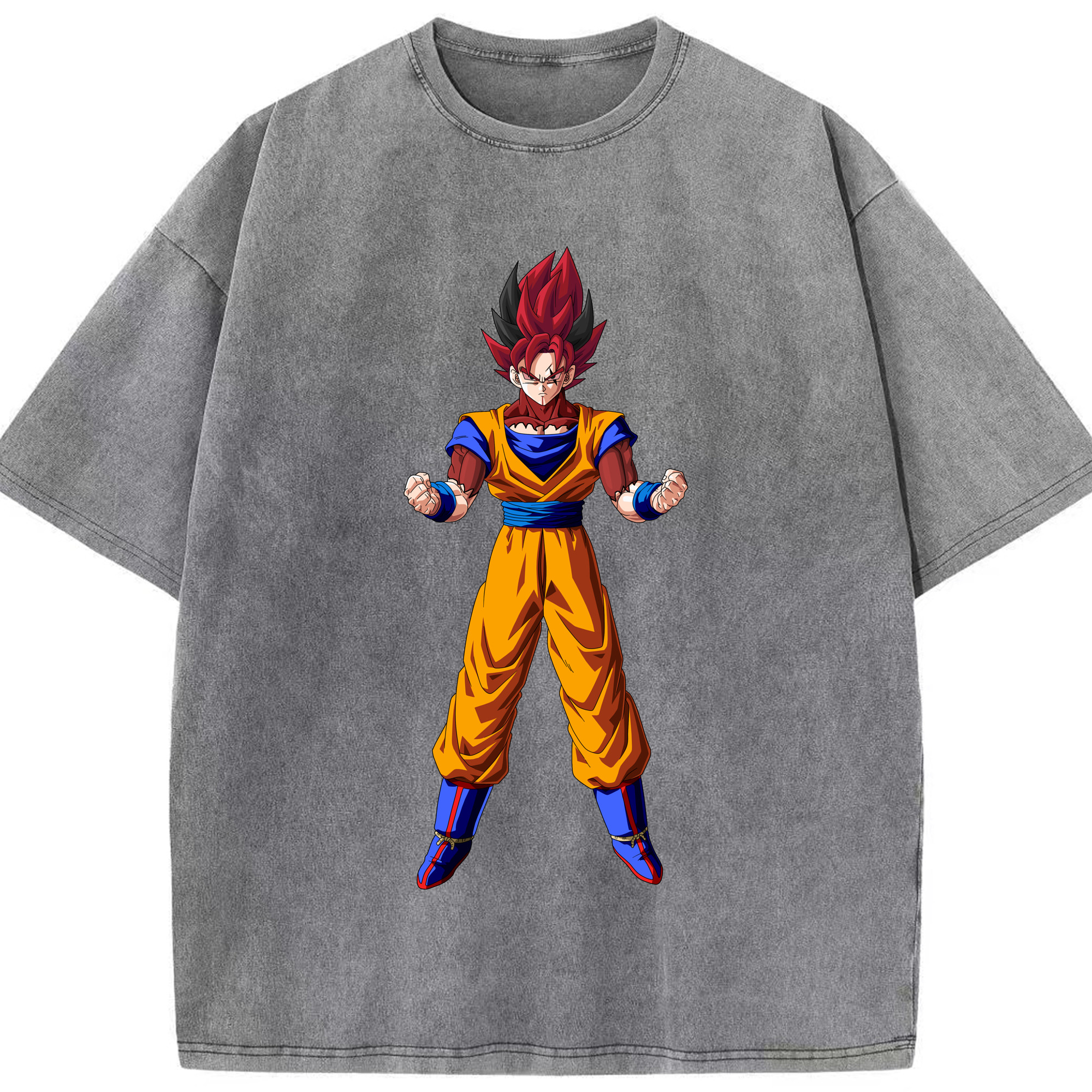 （画像用） ドラゴンボール 孫悟空（そん ごくう）Son Goku カカロット DRAGON BALL Kakarotto 綿100% ヴィンテージ風 半袖Tシャツ（フロントプリント）