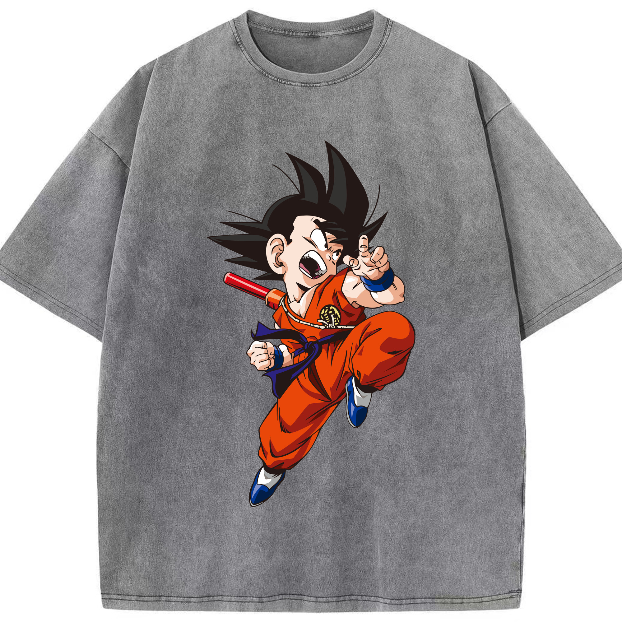 （画像用） ドラゴンボール 孫悟空（そん ごくう）Son Goku カカロット DRAGON BALL Kakarotto 綿100% ヴィンテージ風 半袖Tシャツ（フロントプリント）