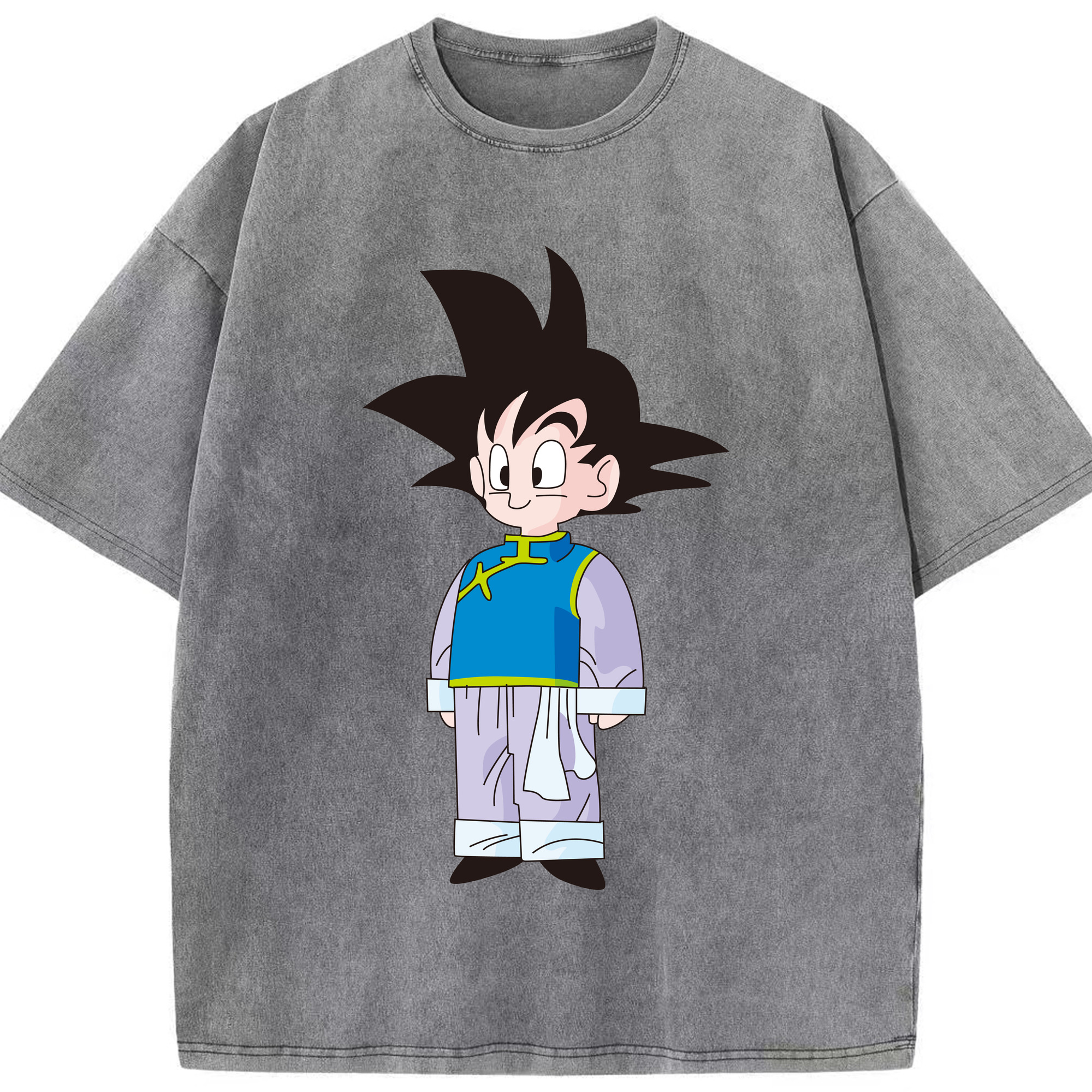 （画像用） ドラゴンボール 孫悟空（そん ごくう）Son Goku カカロット DRAGON BALL Kakarotto 綿100% ヴィンテージ風 半袖Tシャツ（フロントプリント）