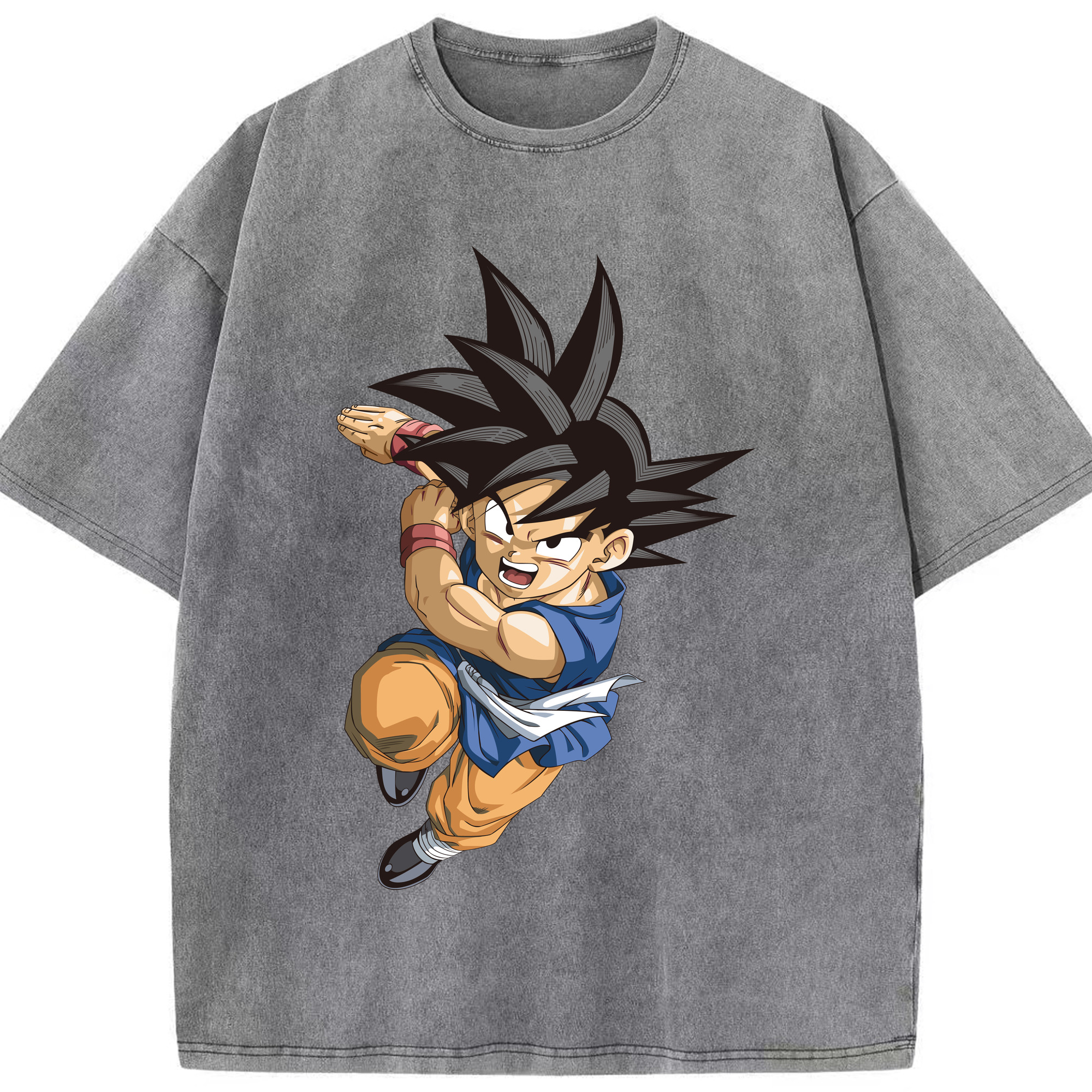 （画像用） ドラゴンボール 孫悟空（そん ごくう）Son Goku カカロット DRAGON BALL Kakarotto 綿100% ヴィンテージ風 半袖Tシャツ（フロントプリント）