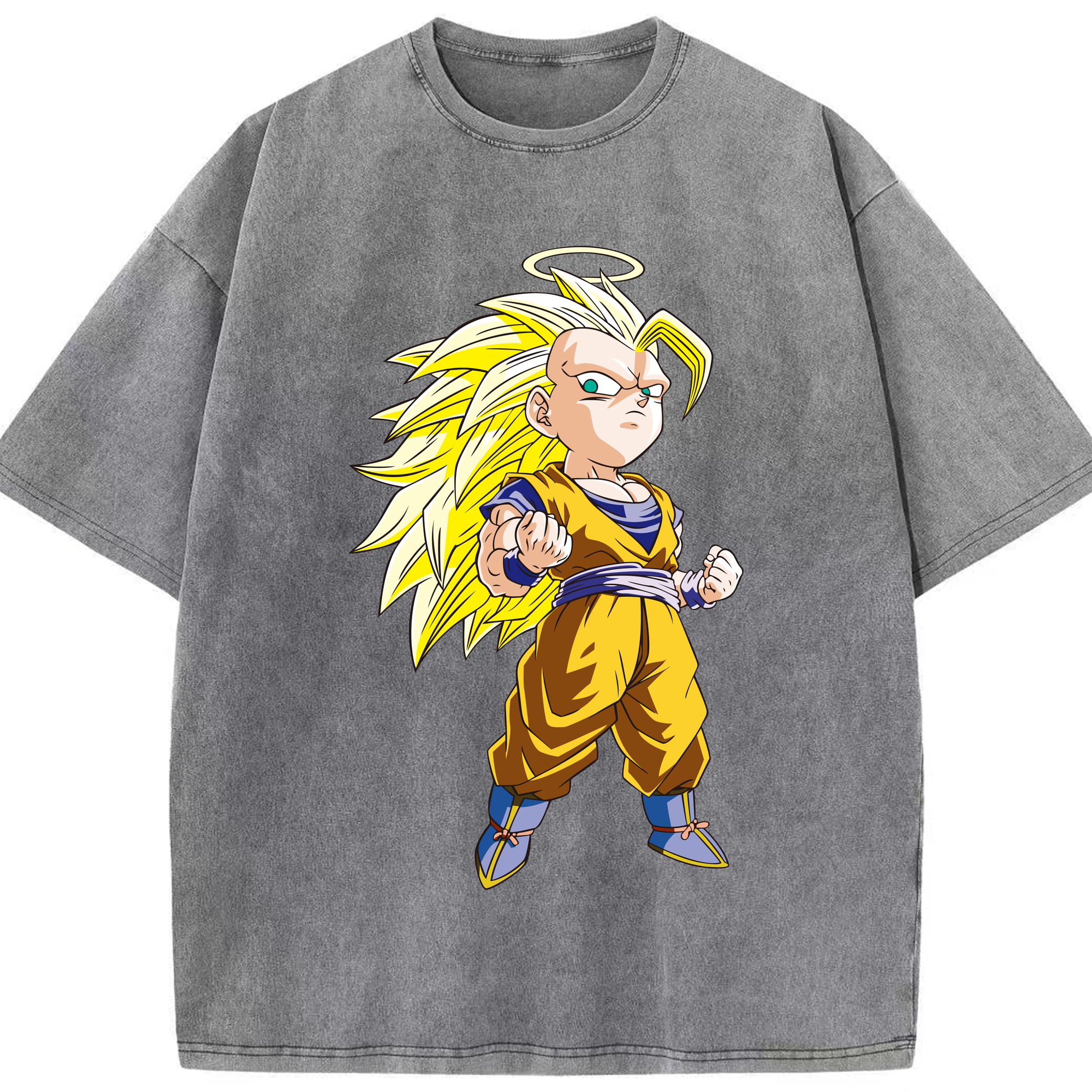 （画像用） ドラゴンボール 孫悟空（そん ごくう）Son Goku カカロット DRAGON BALL Kakarotto 綿100% ヴィンテージ風 半袖Tシャツ（フロントプリント）