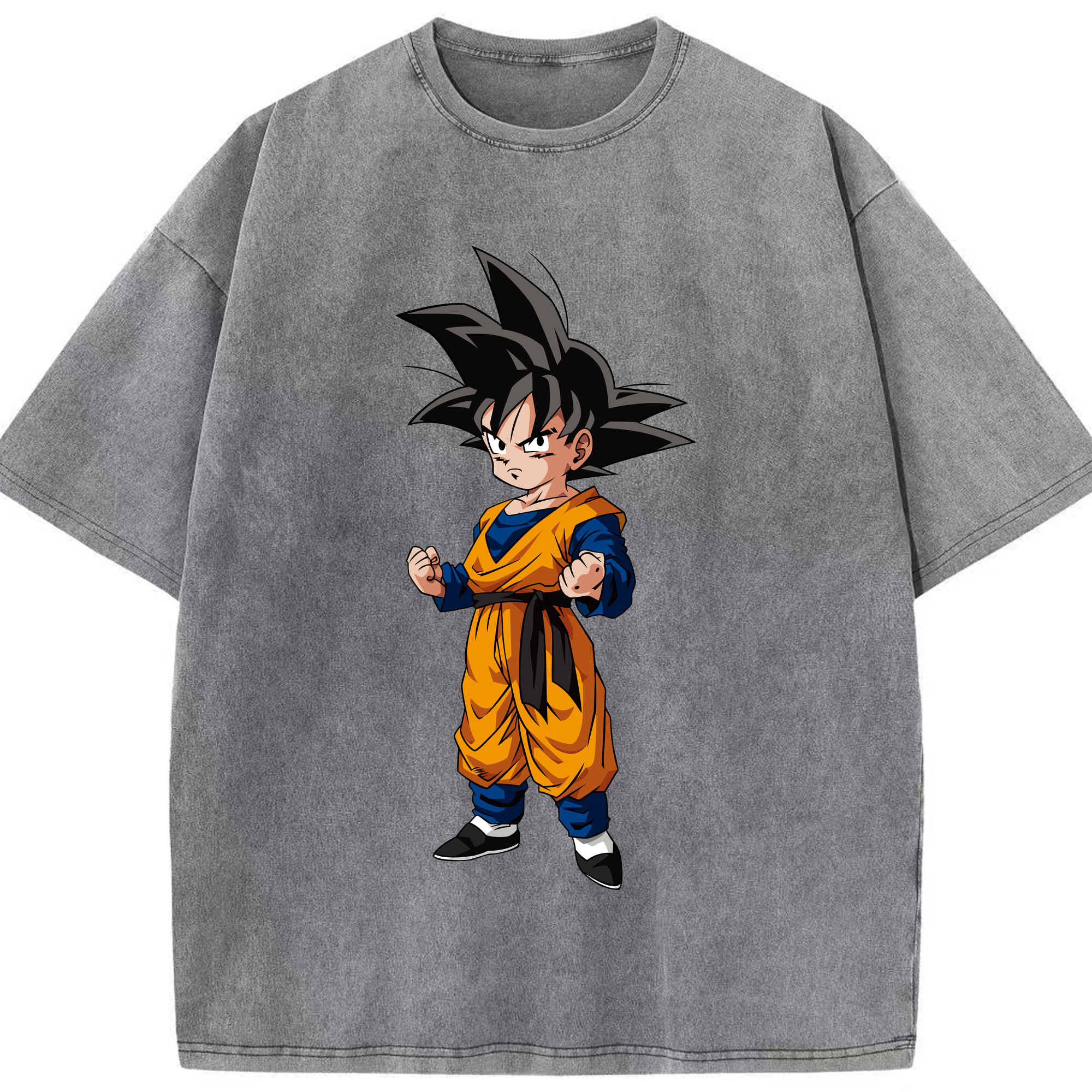 （画像用） ドラゴンボール 孫悟空（そん ごくう）Son Goku カカロット DRAGON BALL Kakarotto 綿100% ヴィンテージ風 半袖Tシャツ（フロントプリント）