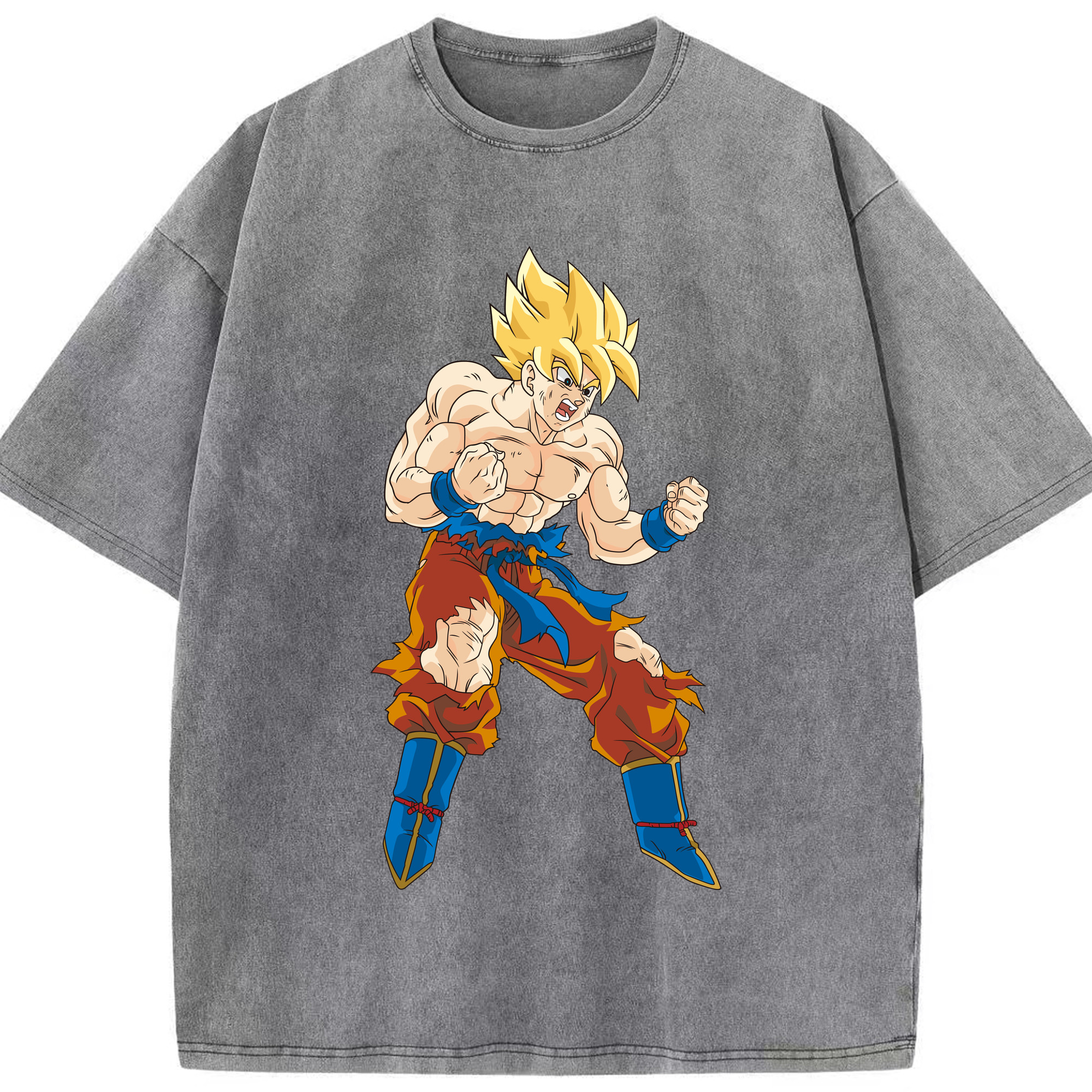 （画像用） ドラゴンボール 孫悟空（そん ごくう）Son Goku カカロット DRAGON BALL Kakarotto 綿100% ヴィンテージ風 半袖Tシャツ（フロントプリント）