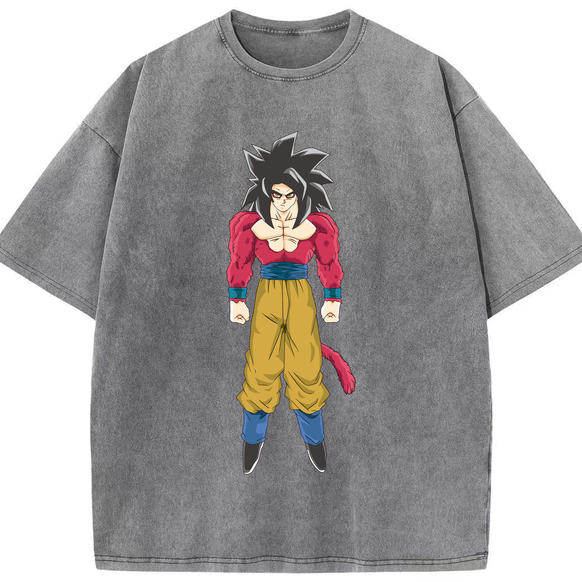（画像用） ドラゴンボール 孫悟空（そん ごくう）Son Goku カカロット DRAGON BALL Kakarotto 綿100% ヴィンテージ風 半袖Tシャツ（フロントプリント）