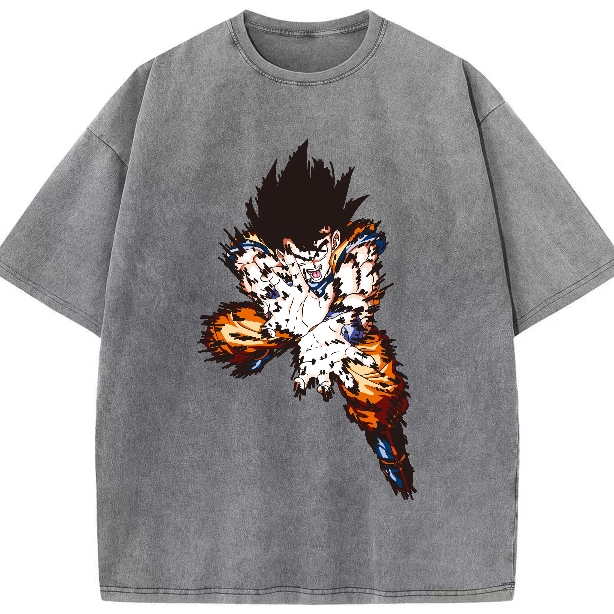 （画像用） ドラゴンボール 孫悟空（そん ごくう）Son Goku カカロット DRAGON BALL Kakarotto 綿100% ヴィンテージ風 半袖Tシャツ（フロントプリント）