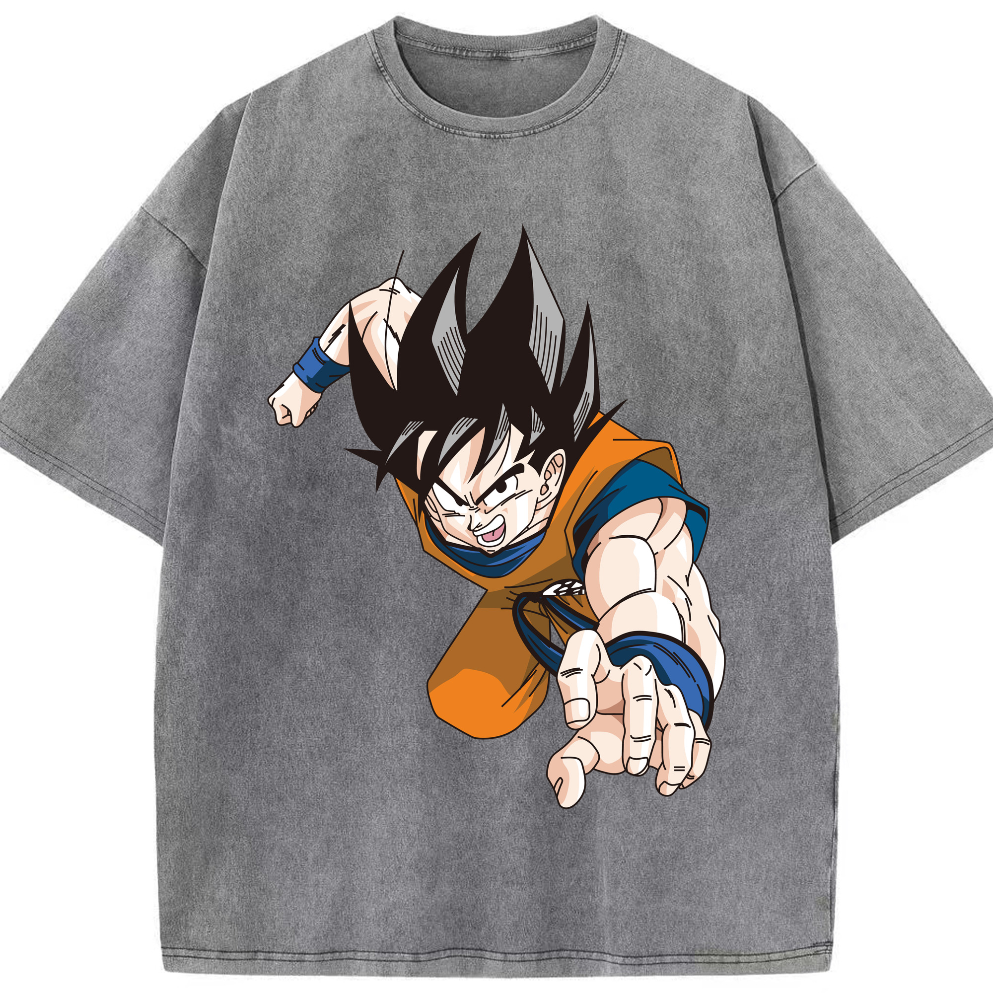 （画像用） ドラゴンボール 孫悟空（そん ごくう）Son Goku カカロット DRAGON BALL Kakarotto 綿100% ヴィンテージ風 半袖Tシャツ（フロントプリント）