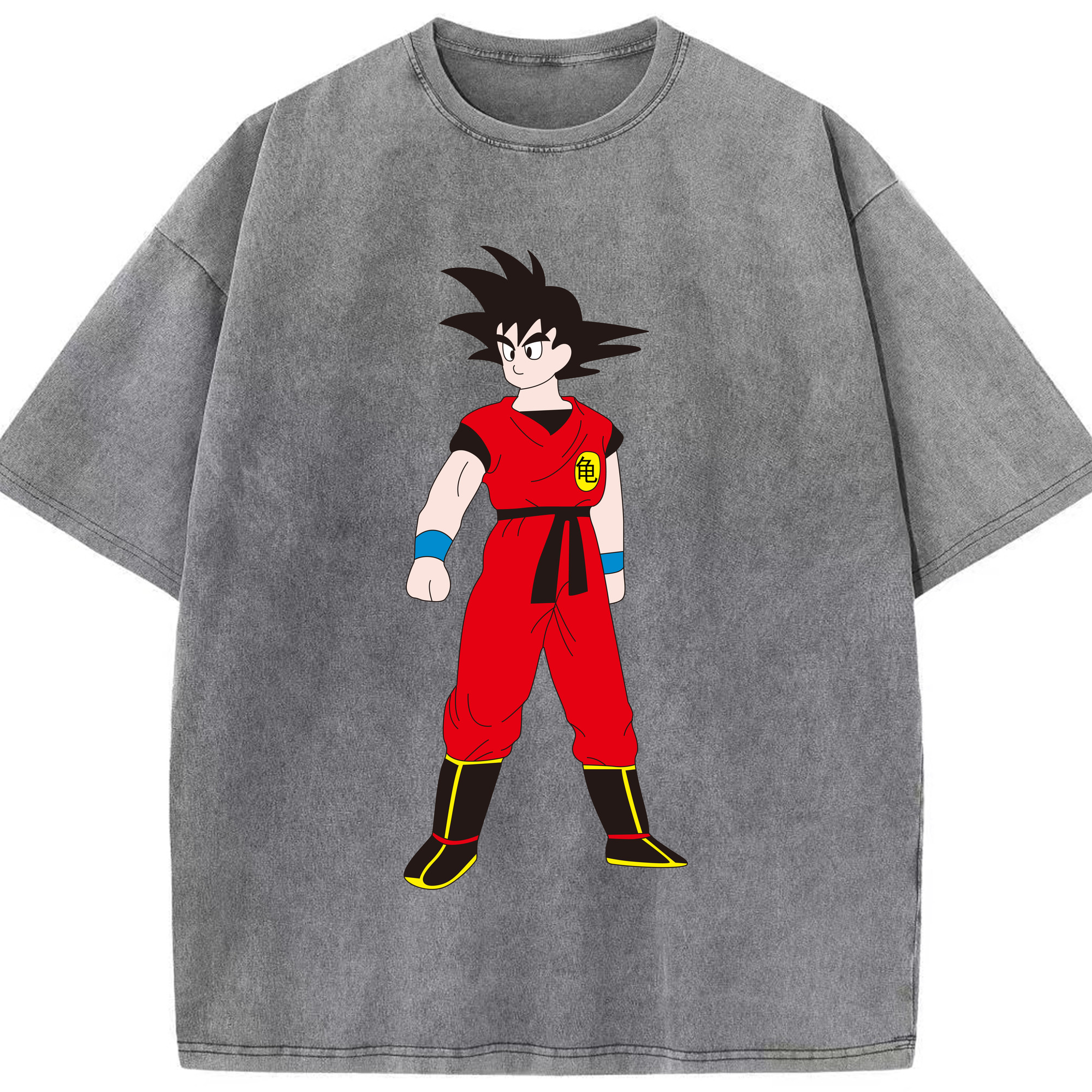 （画像用） ドラゴンボール 孫悟空（そん ごくう）Son Goku カカロット DRAGON BALL Kakarotto 綿100% ヴィンテージ風 半袖Tシャツ（フロントプリント）