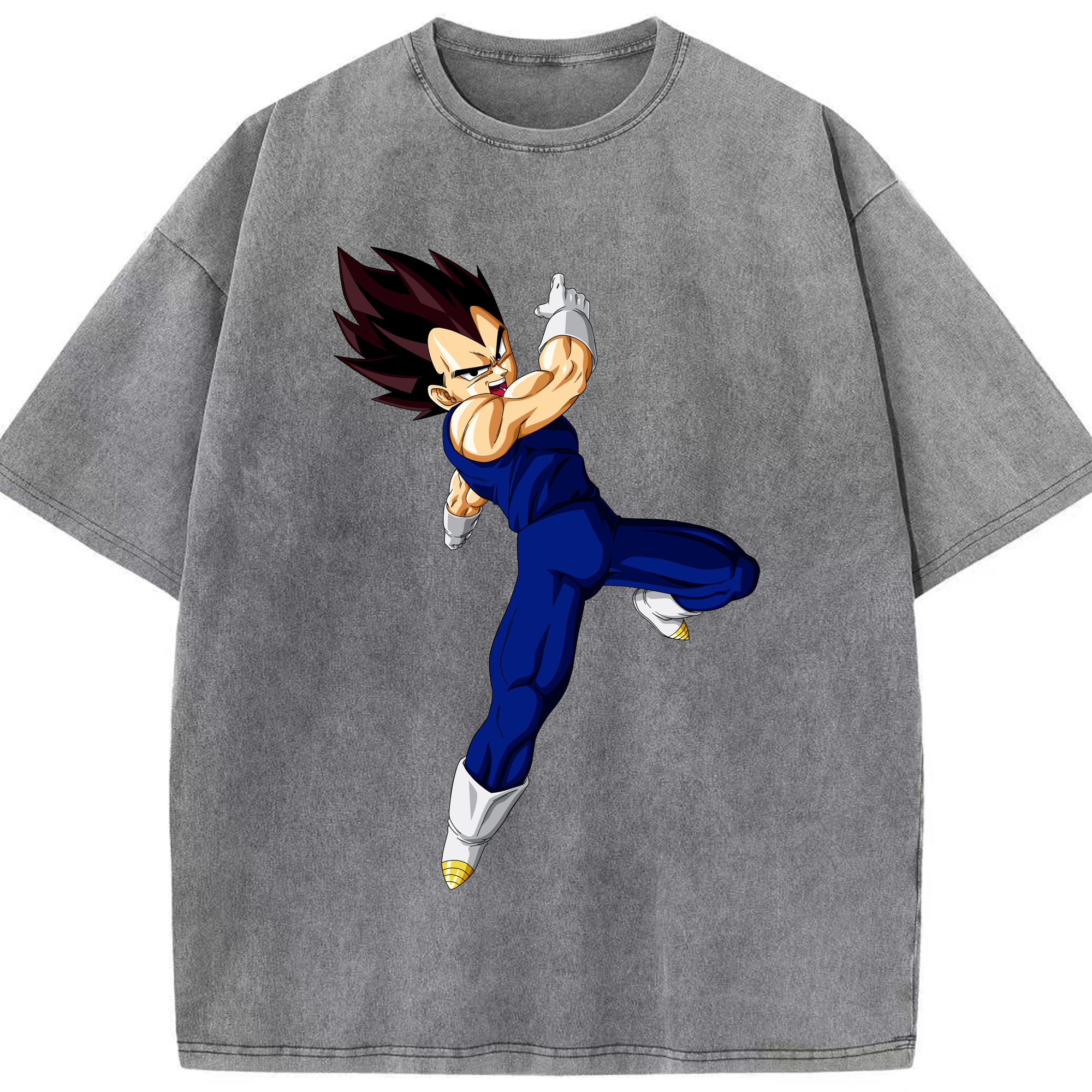 （画像用） ドラゴンボール ベジータ四世（Bejīta Yonsei）DRAGON BALL Vegeta IV 綿100% ヴィンテージ風 半袖Tシャツ（フロントプリント）