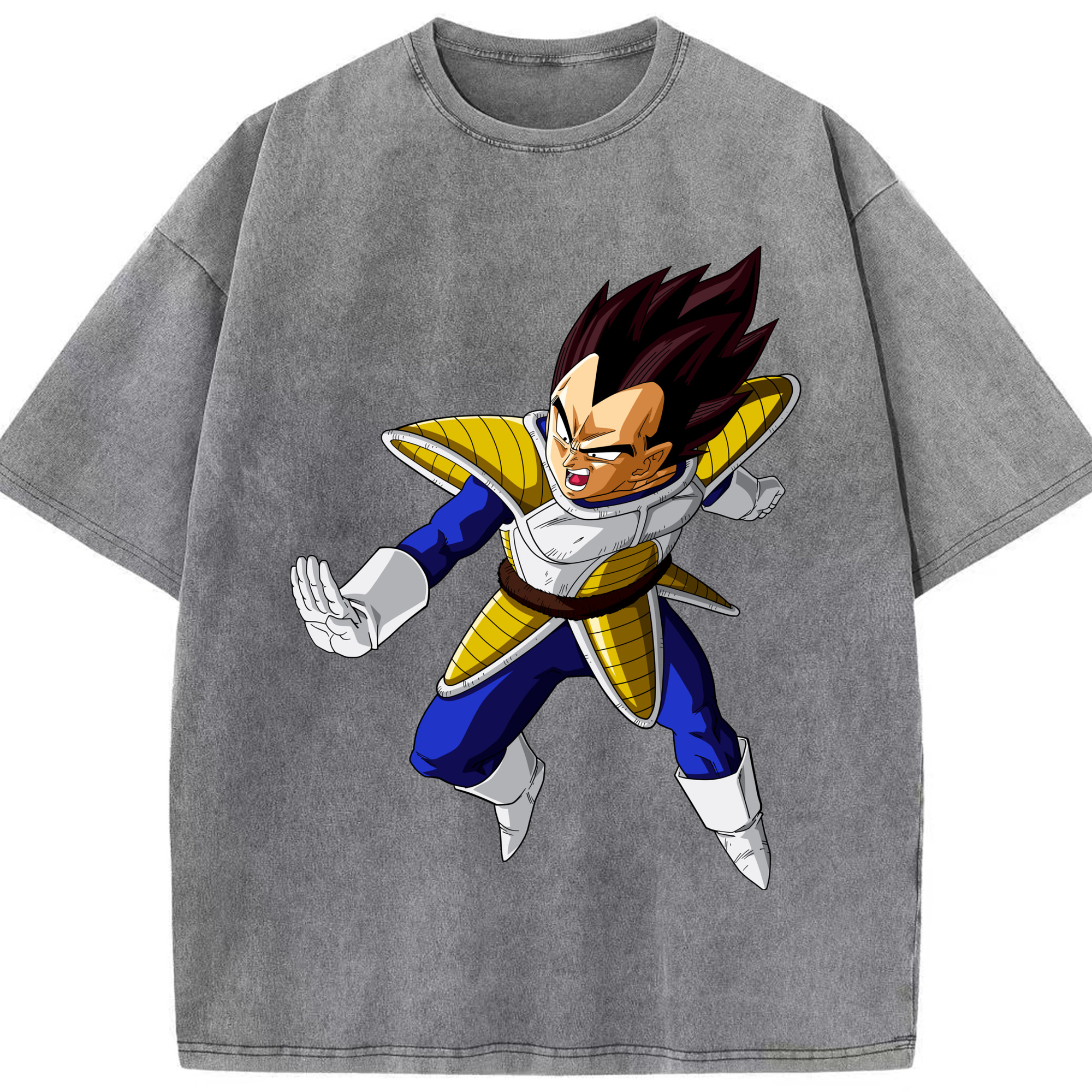 （画像用） ドラゴンボール ベジータ四世（Bejīta Yonsei）DRAGON BALL Vegeta IV 綿100% ヴィンテージ風 半袖Tシャツ（フロントプリント）