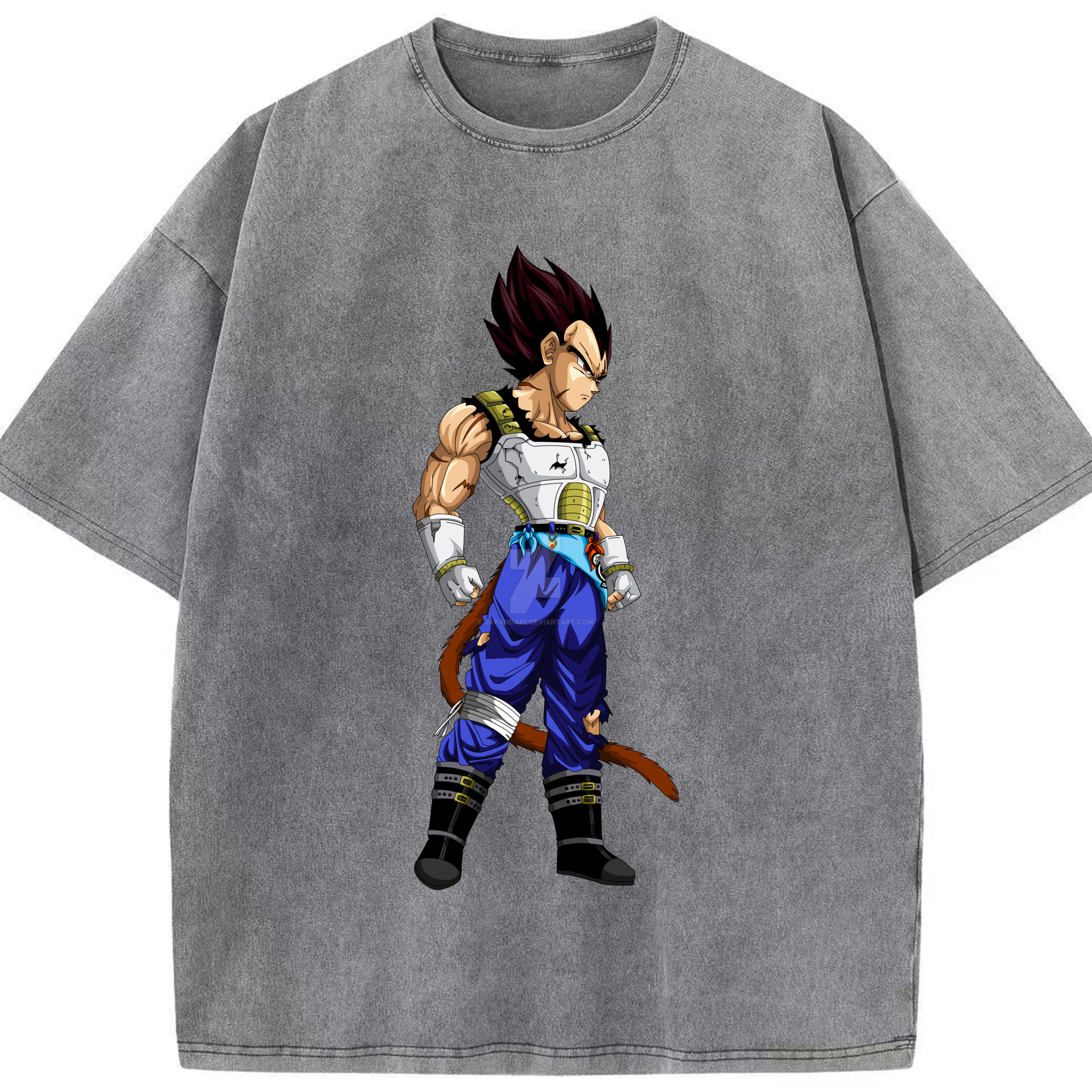 （画像用） ドラゴンボール ベジータ四世（Bejīta Yonsei）DRAGON BALL Vegeta IV 綿100% ヴィンテージ風 半袖Tシャツ（フロントプリント）