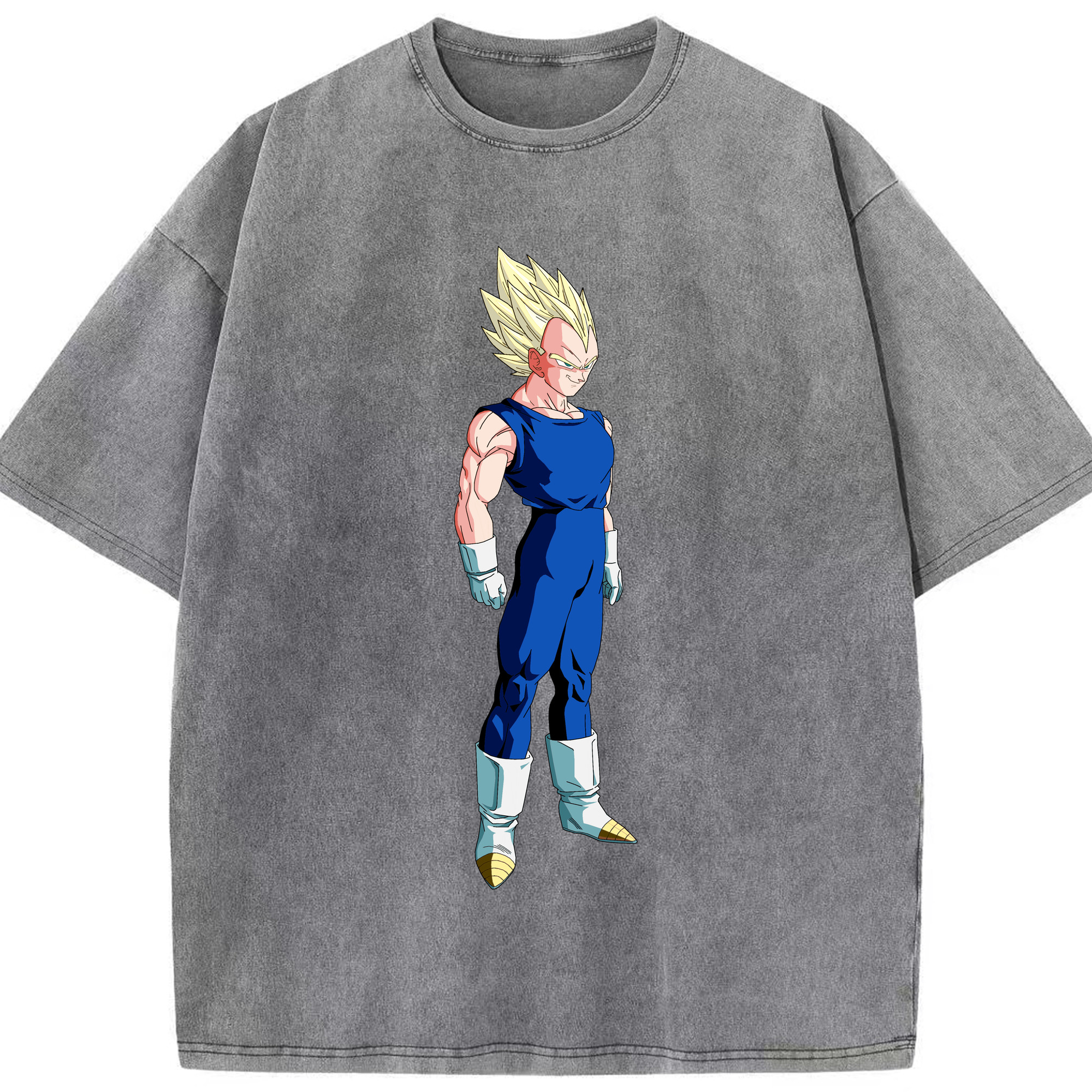 （画像用） ドラゴンボール ベジータ四世（Bejīta Yonsei）DRAGON BALL Vegeta IV 綿100% ヴィンテージ風 半袖Tシャツ（フロントプリント）