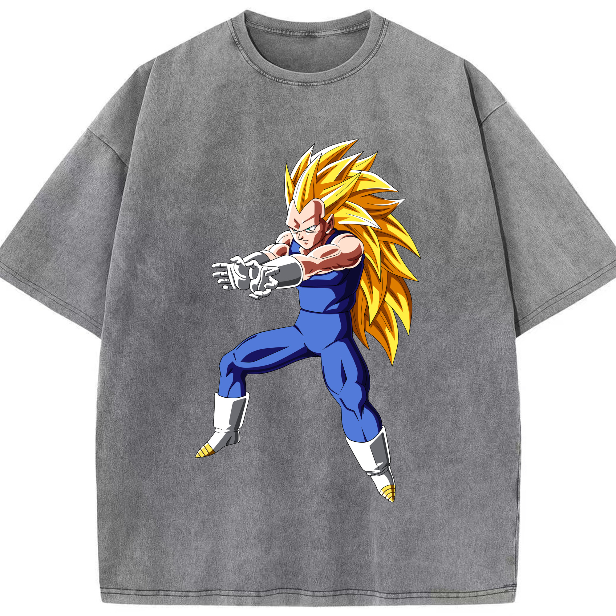 （画像用） ドラゴンボール ベジータ四世（Bejīta Yonsei）DRAGON BALL Vegeta IV 綿100% ヴィンテージ風 半袖Tシャツ（フロントプリント）