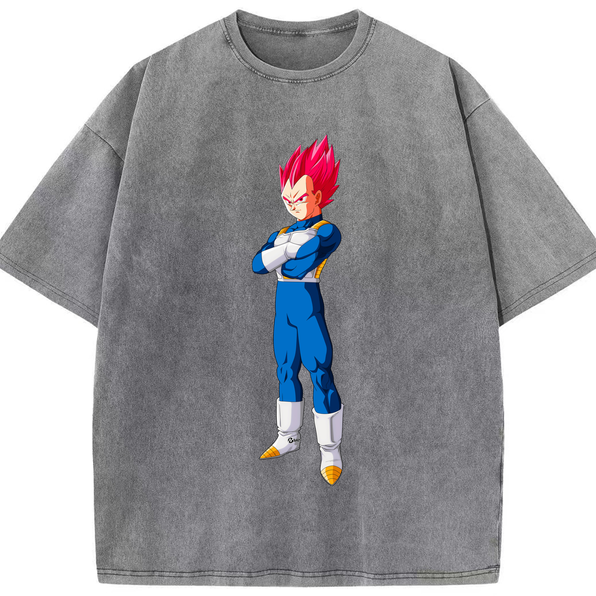 （画像用） ドラゴンボール ベジータ四世（Bejīta Yonsei）DRAGON BALL Vegeta IV 綿100% ヴィンテージ風 半袖Tシャツ（フロントプリント）