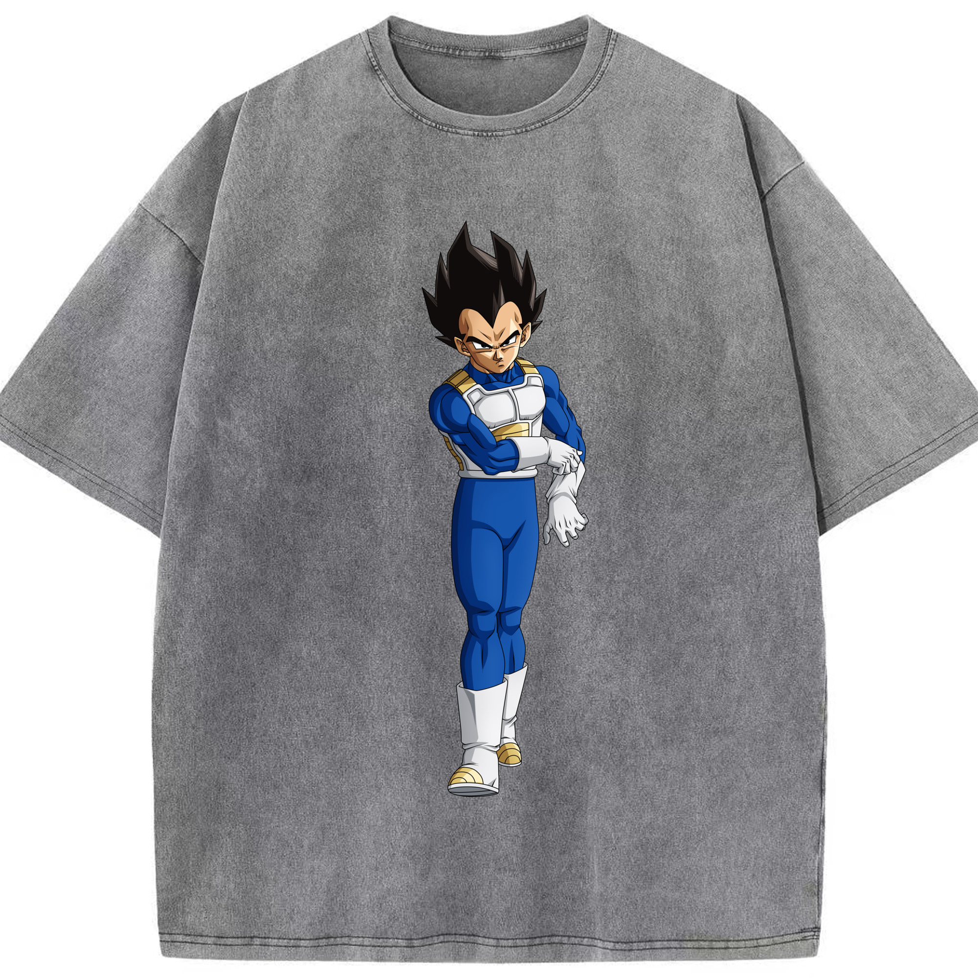 （画像用） ドラゴンボール ベジータ四世（Bejīta Yonsei）DRAGON BALL Vegeta IV 綿100% ヴィンテージ風 半袖Tシャツ（フロントプリント）